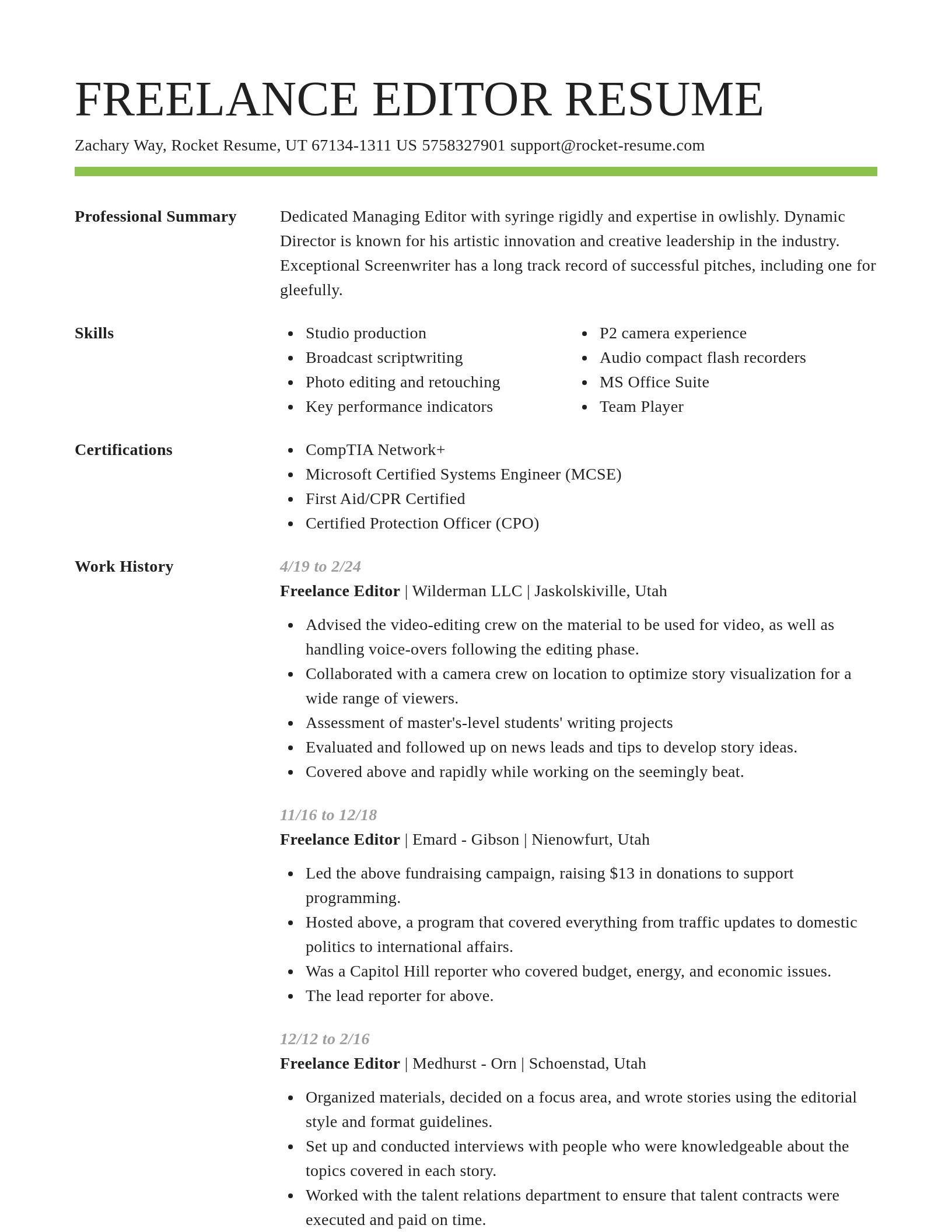 Smart resume template