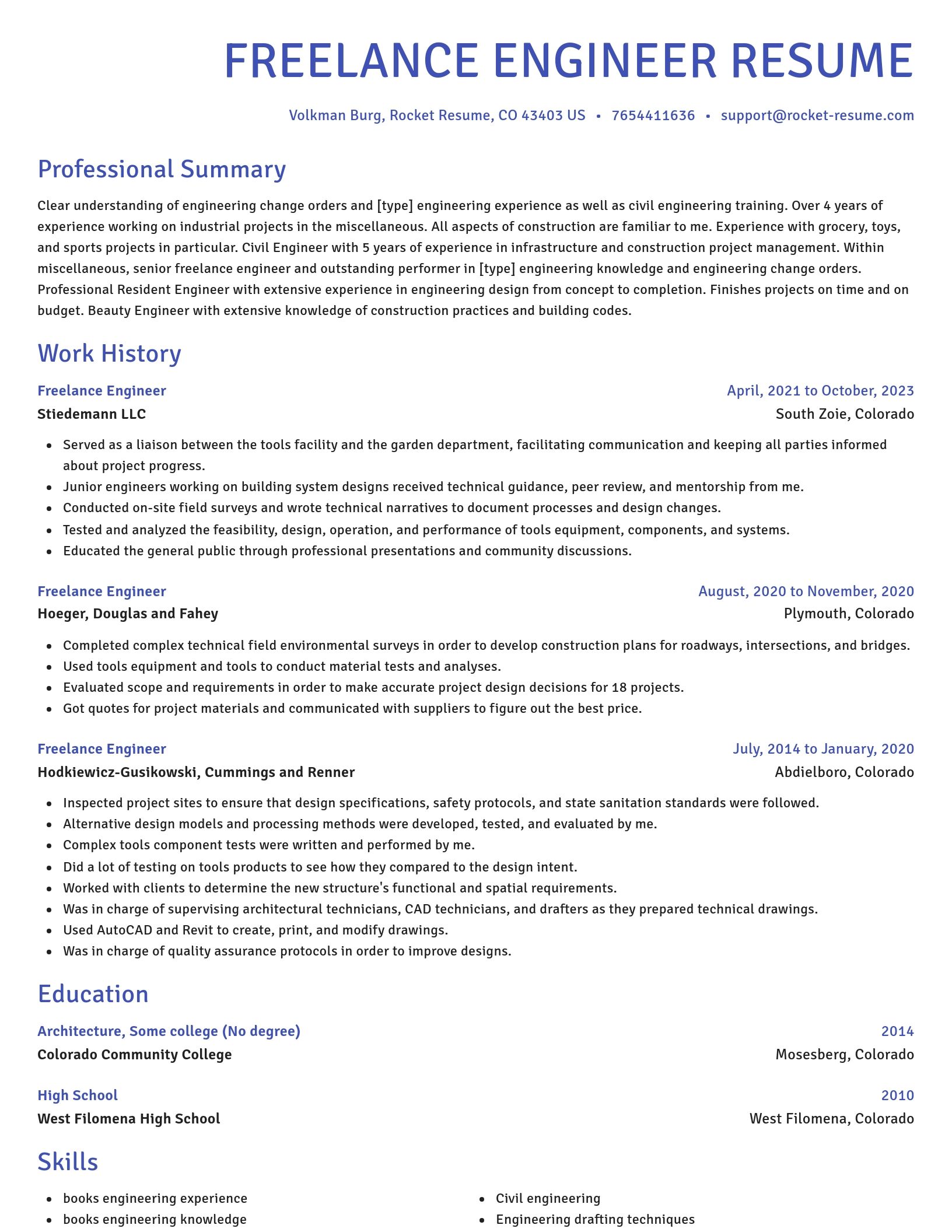 Novel resume template