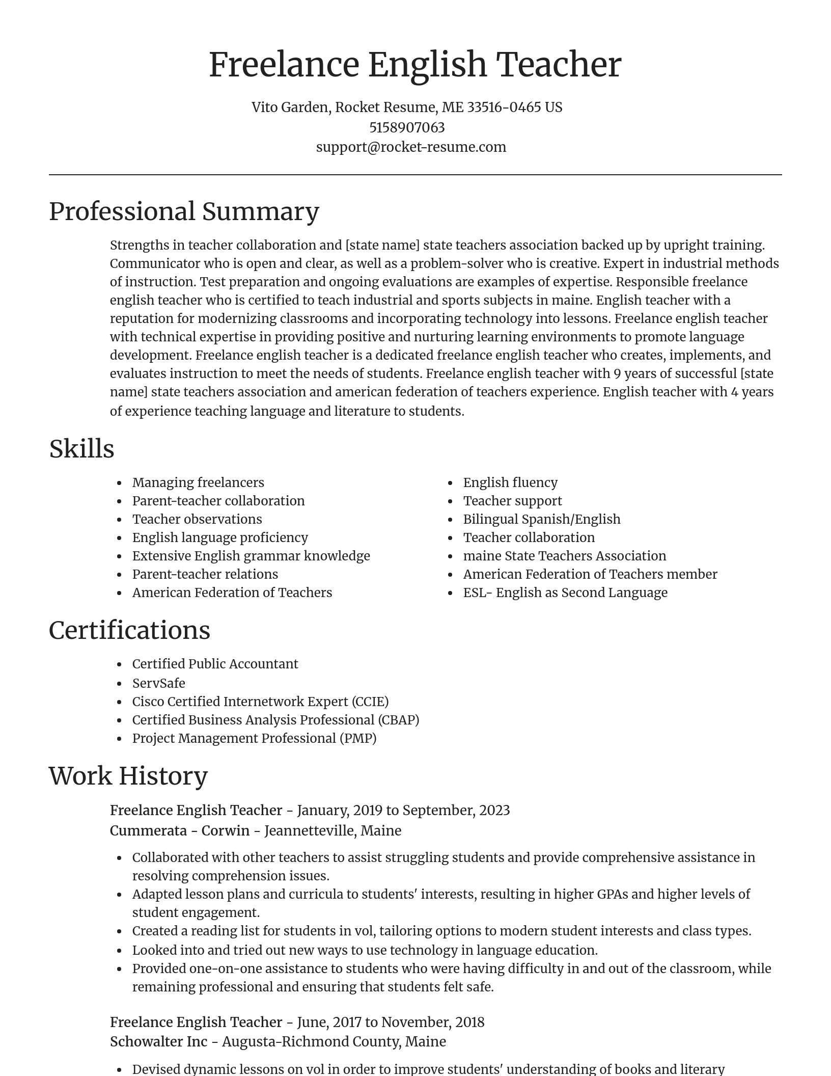 Focal Point resume template