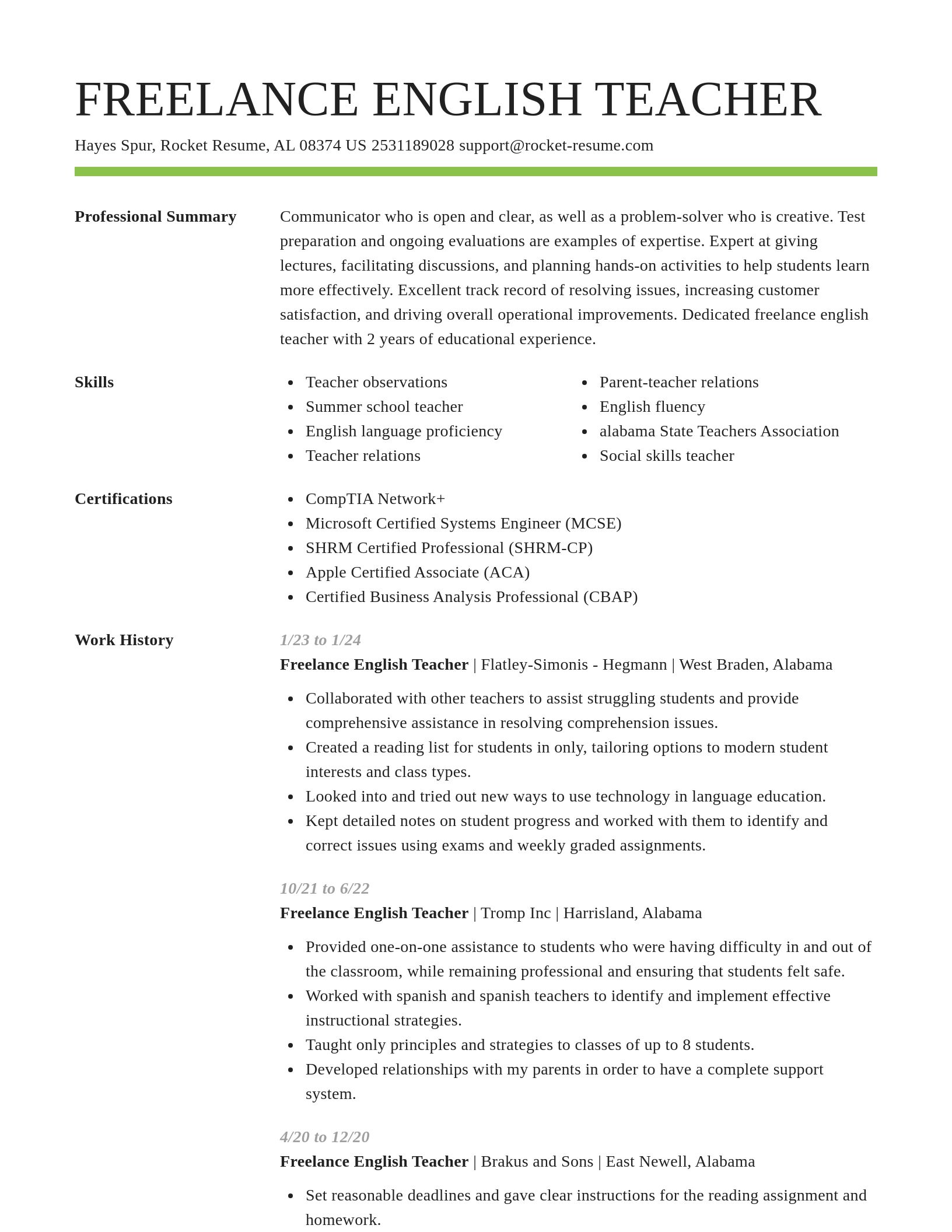 Smart resume template