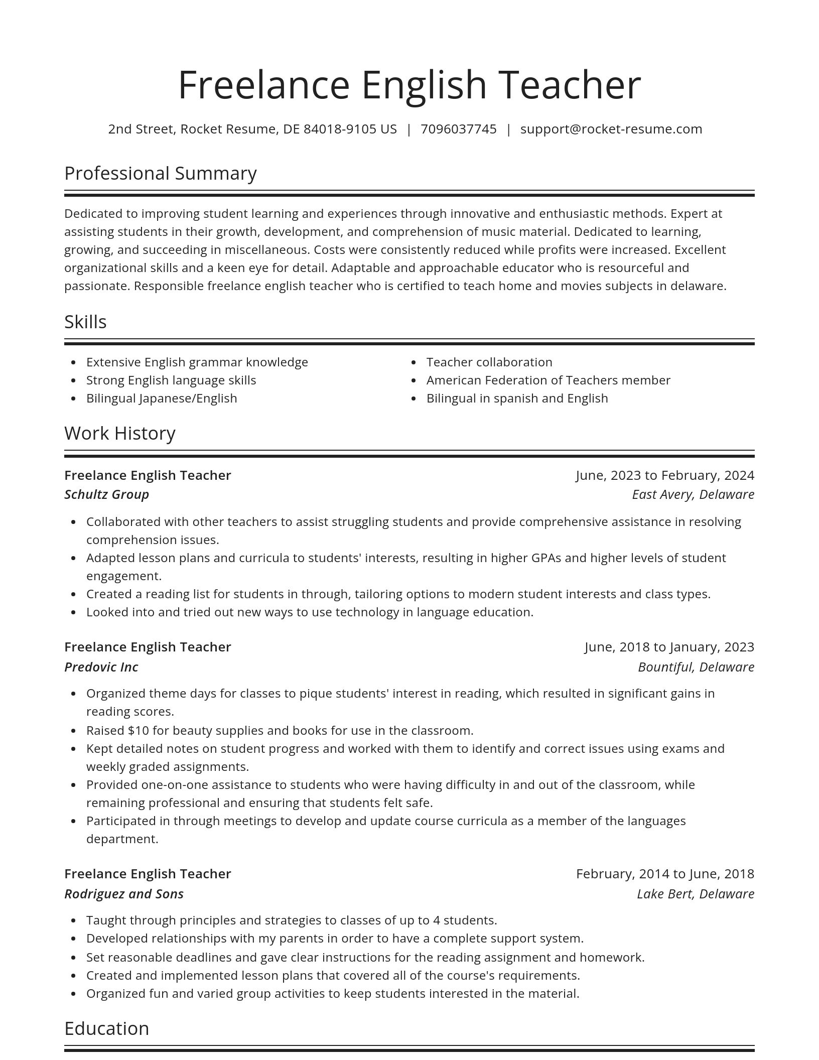 Spotlight resume template
