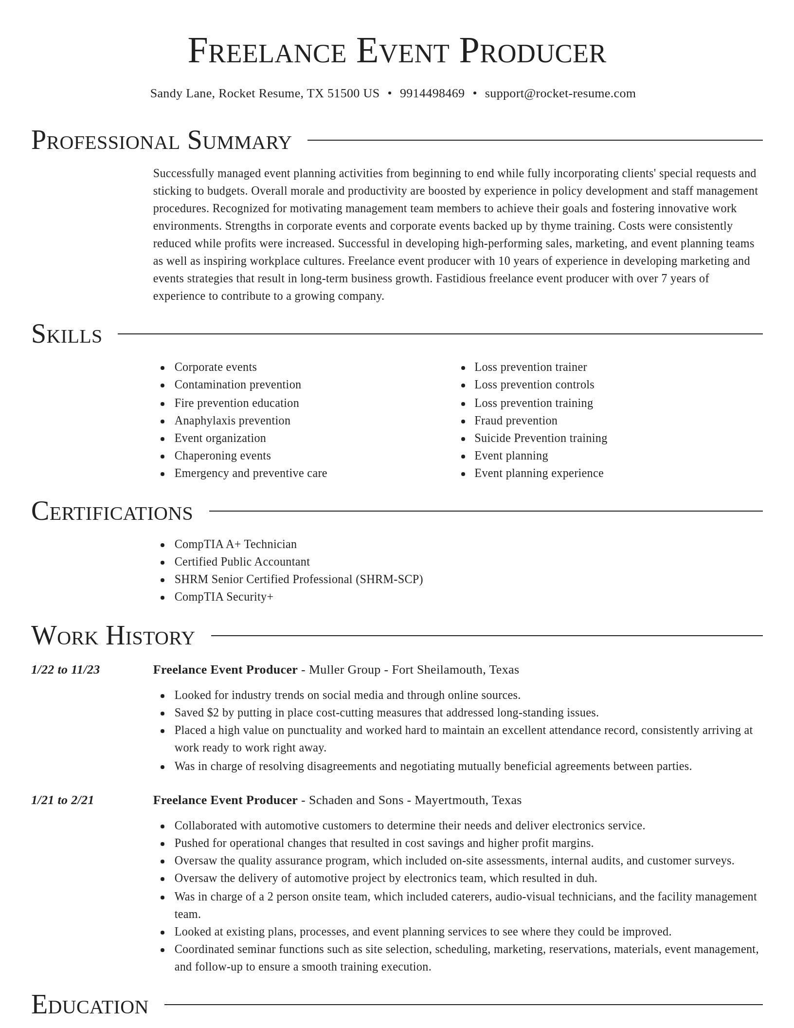Director resume template