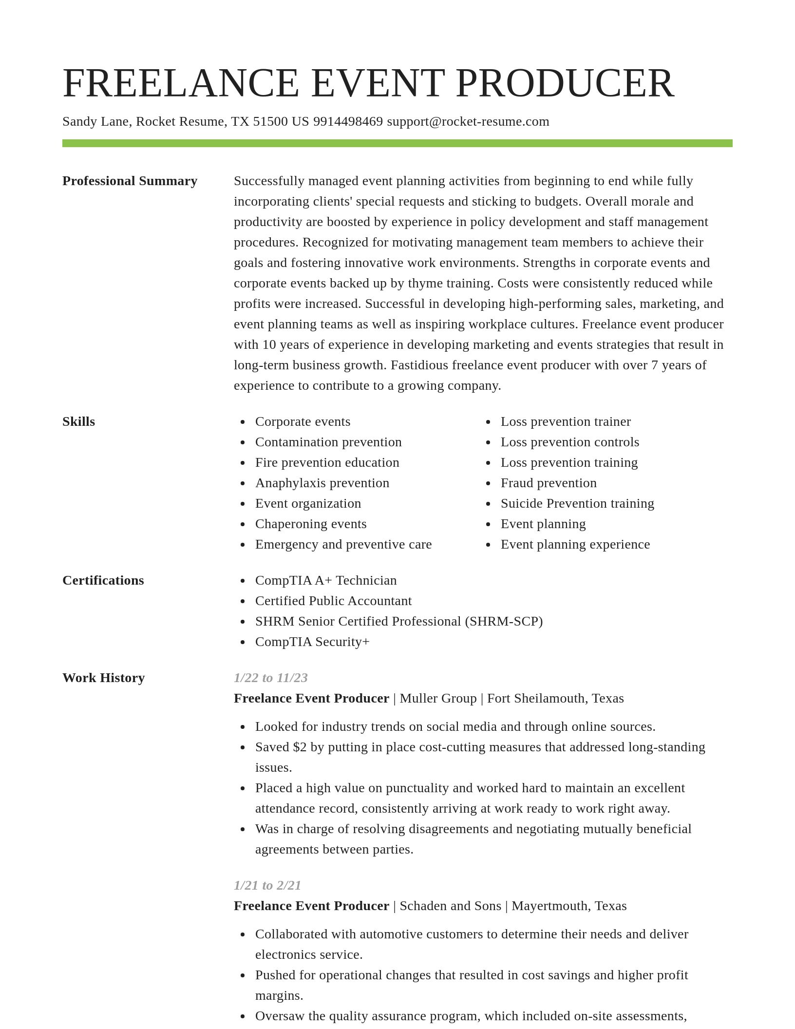 Smart resume template