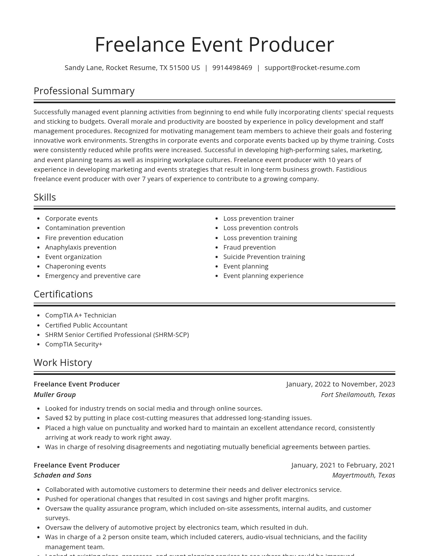Spotlight resume template