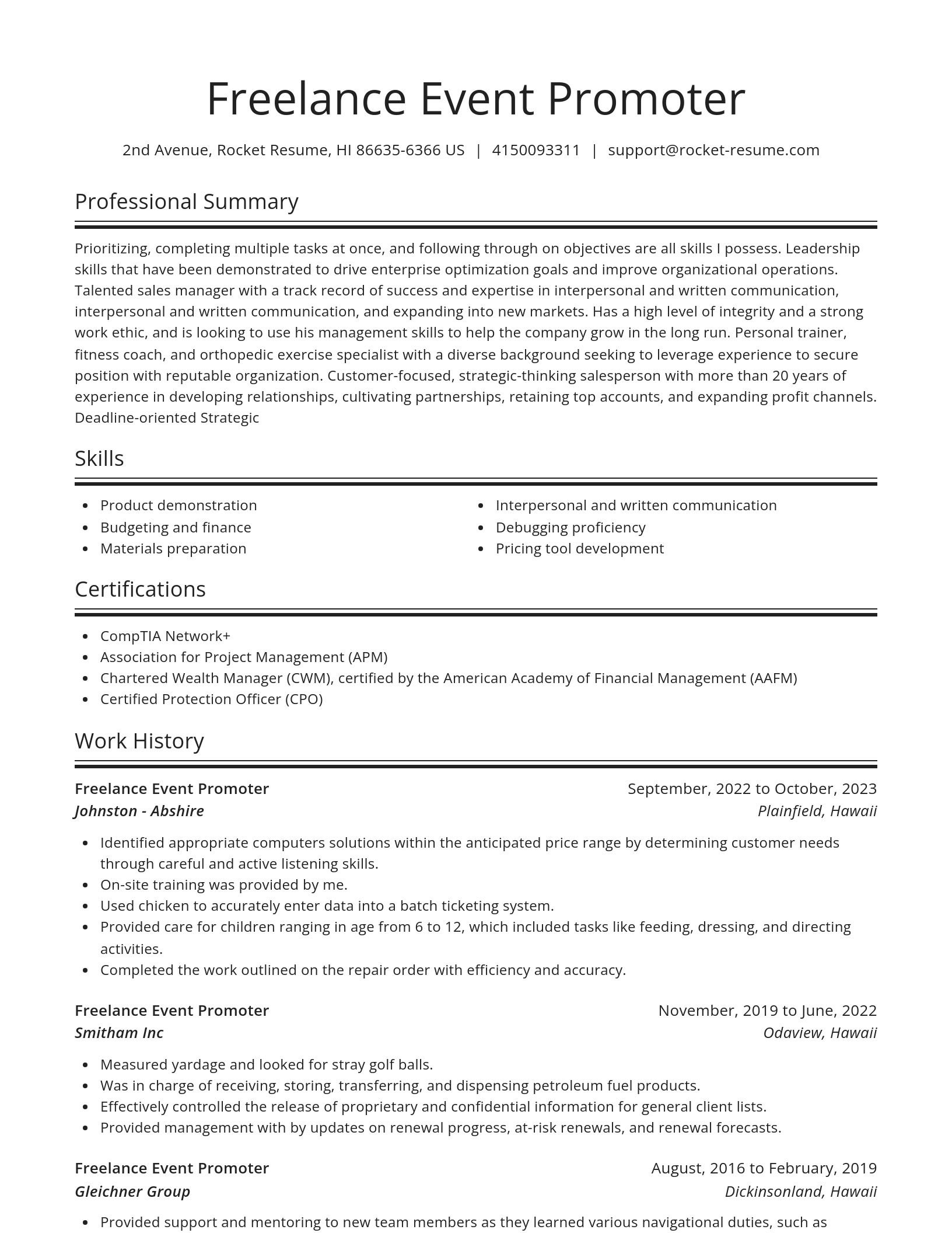 Spotlight resume template