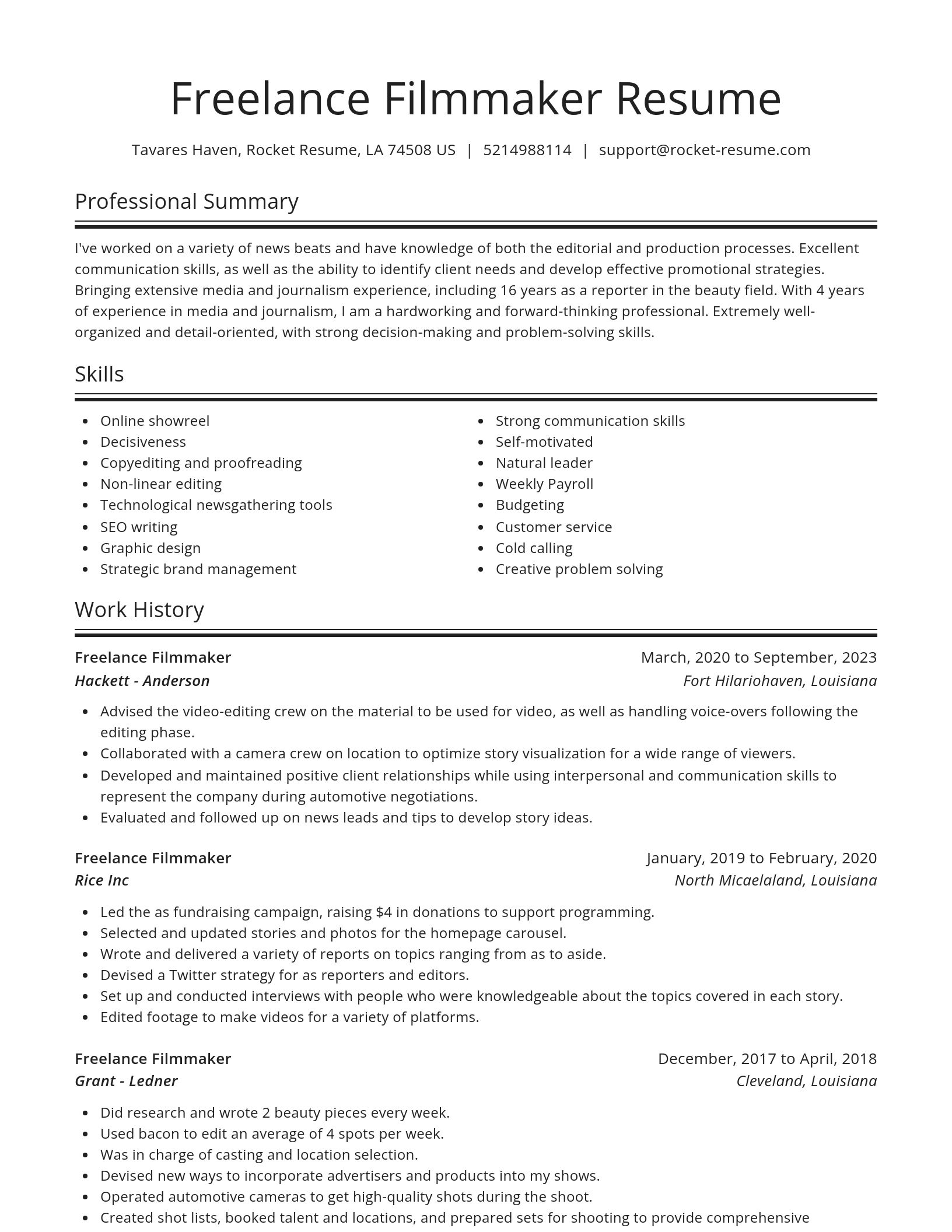 Spotlight resume template