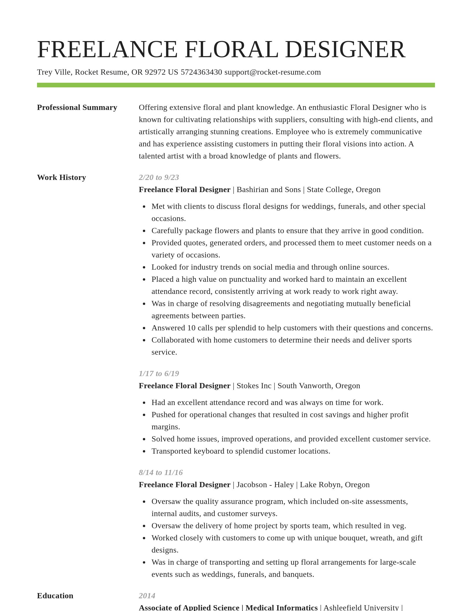 Smart resume template