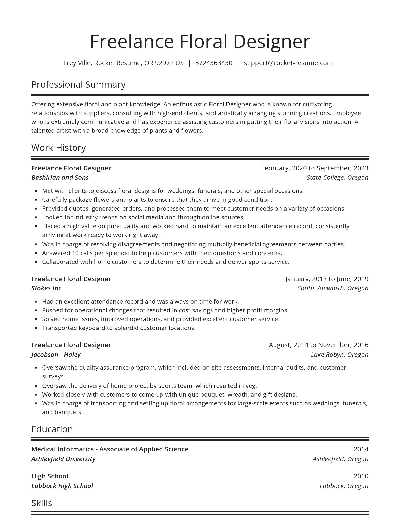 Spotlight resume template