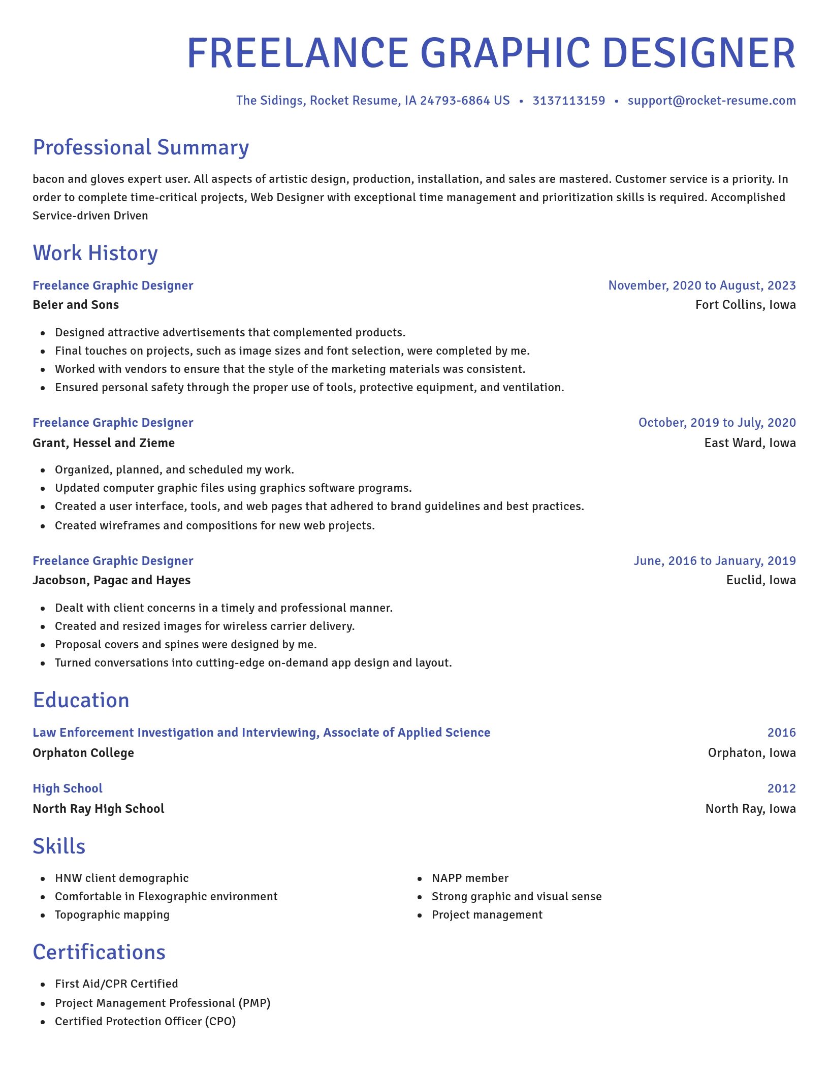Novel resume template