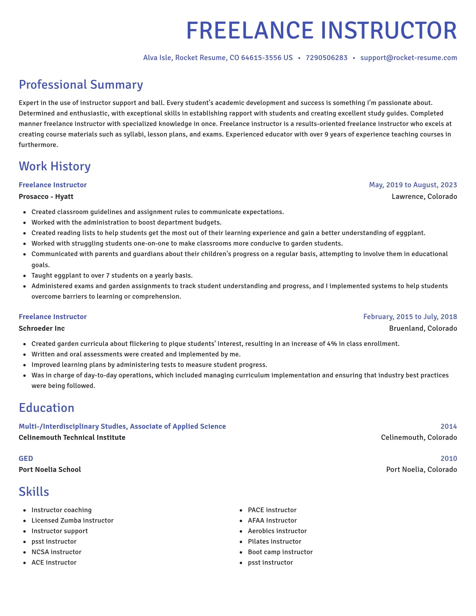 Novel resume template