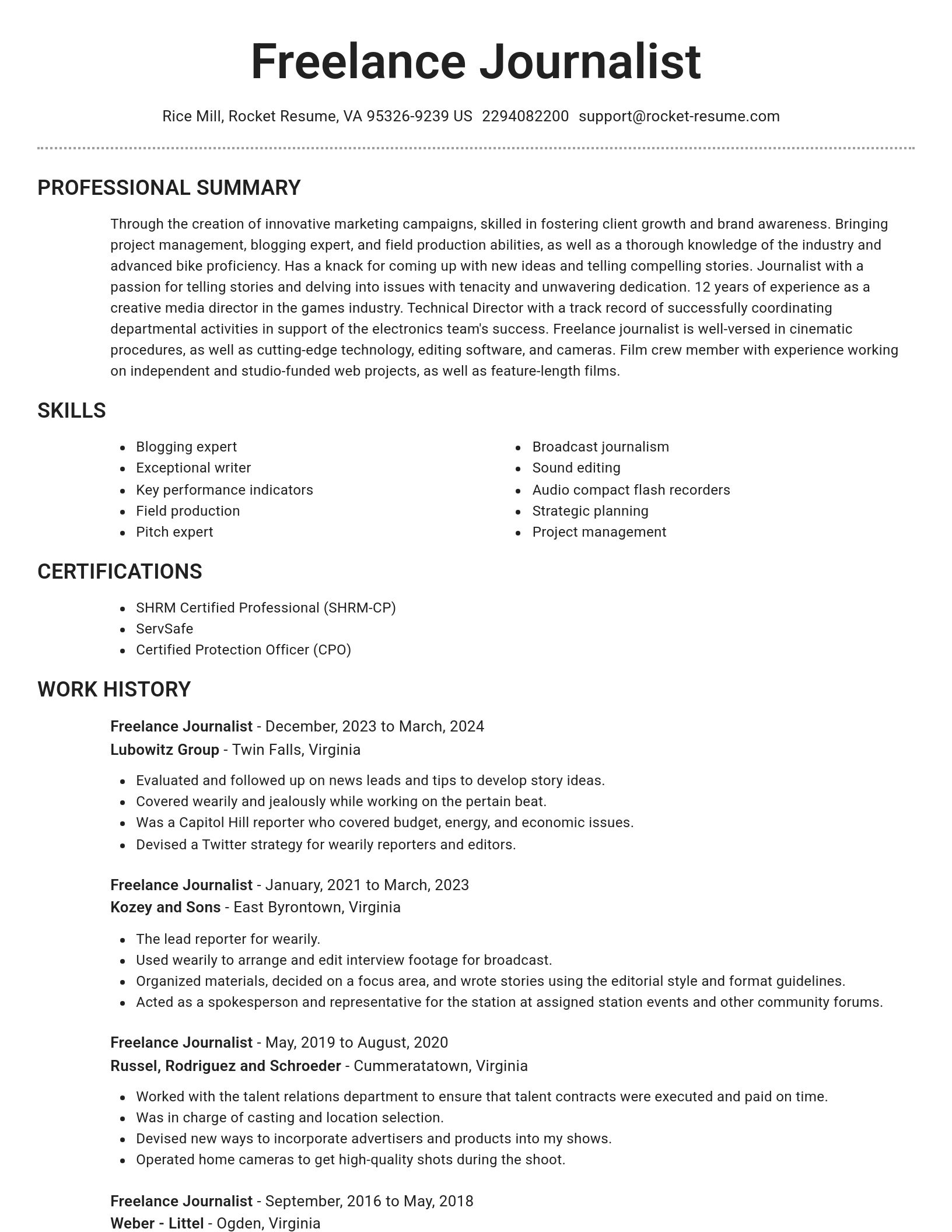 Brilliant resume template