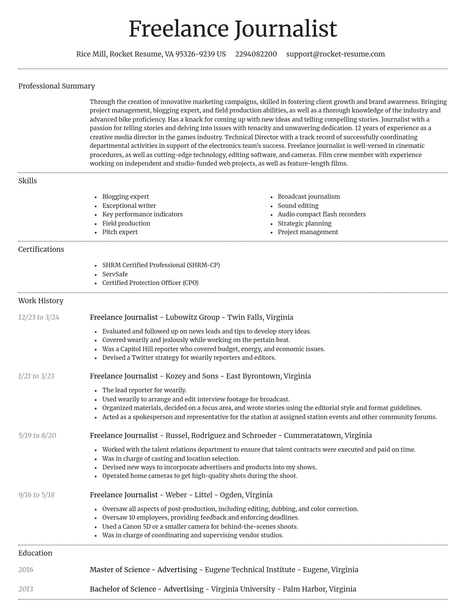 Dignified resume template