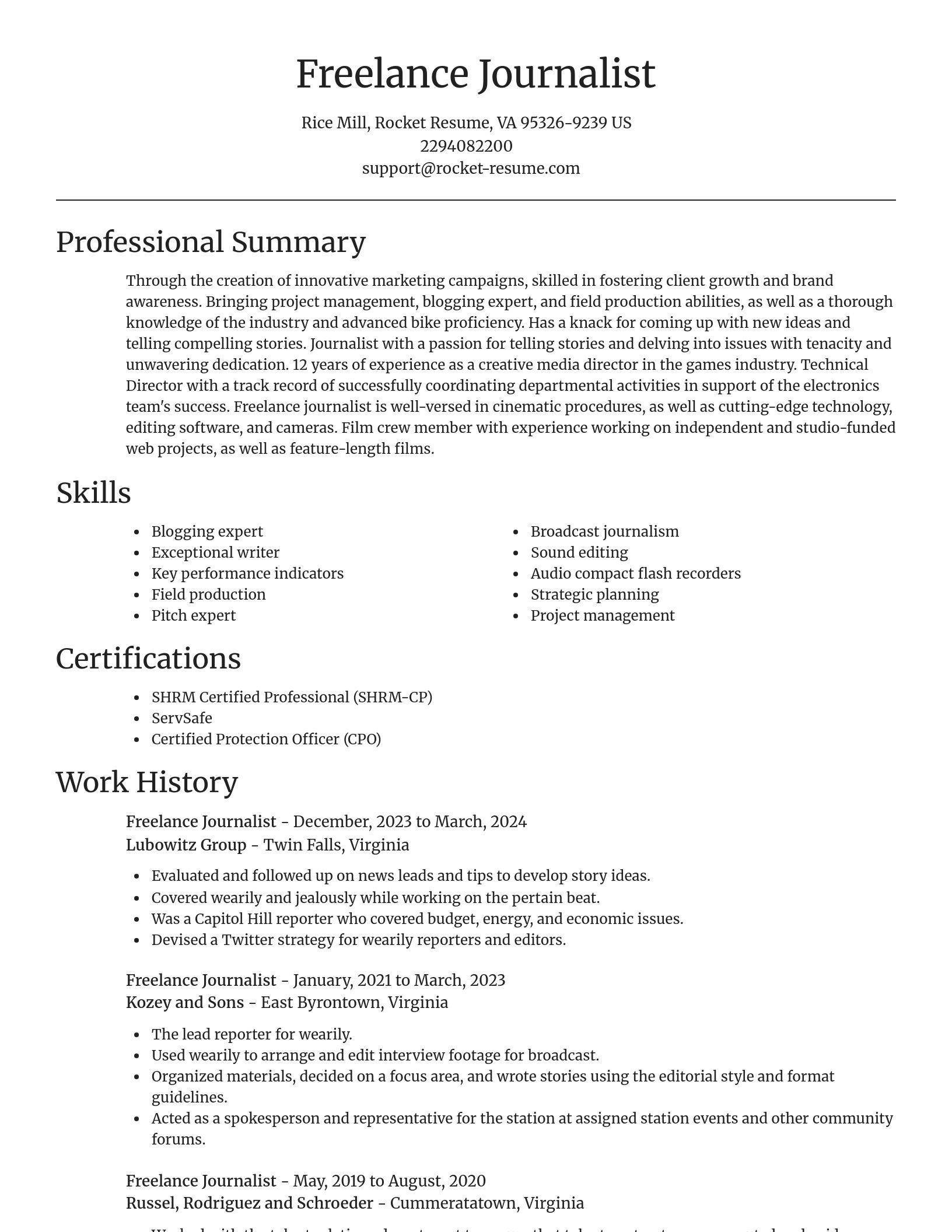 Focal Point resume template
