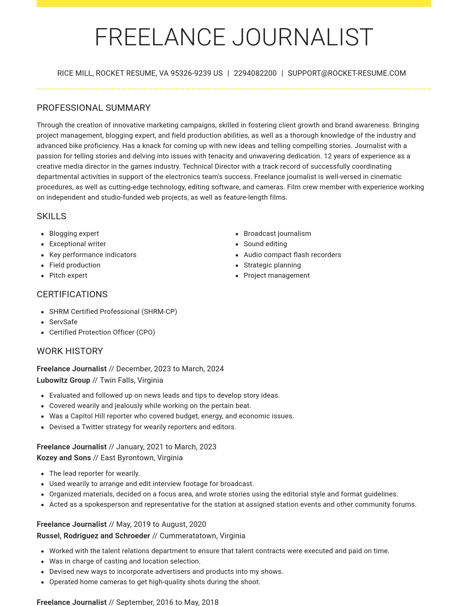 Grand resume template