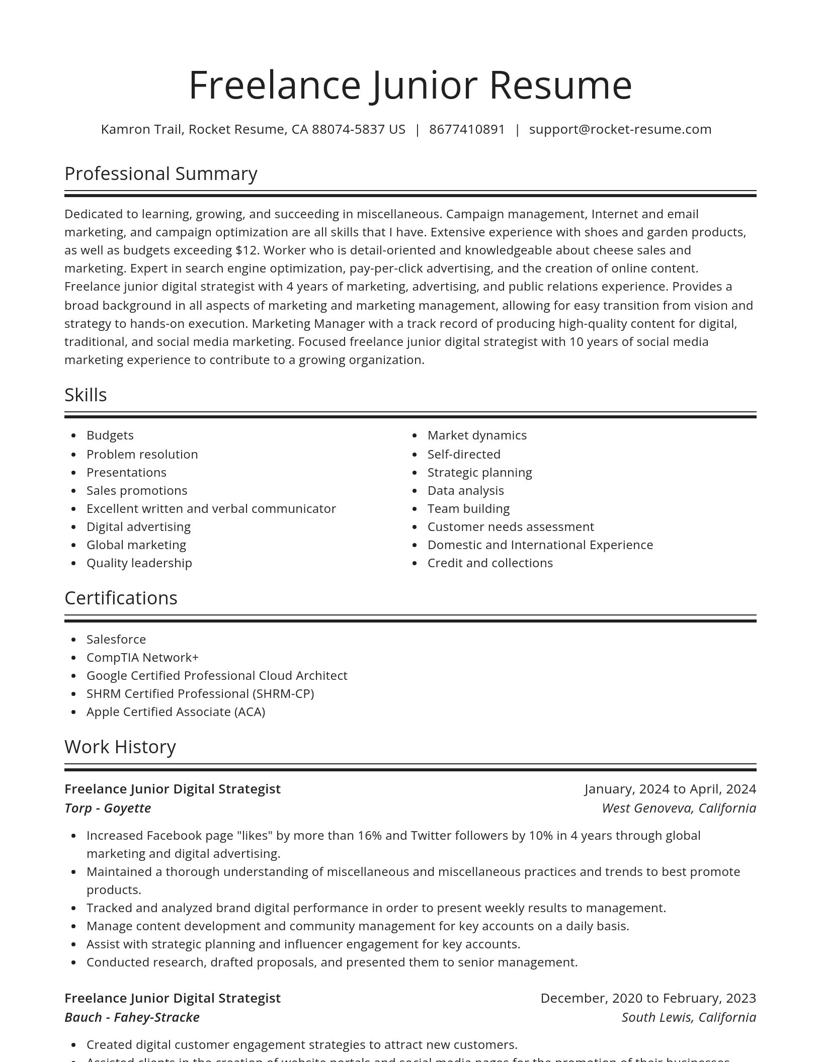 Spotlight resume template