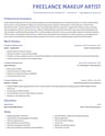 Freelance Makeup Artist resume template