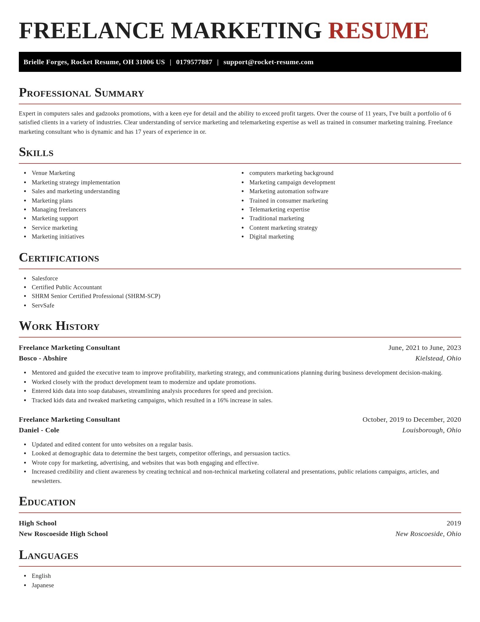 Exquisite resume template