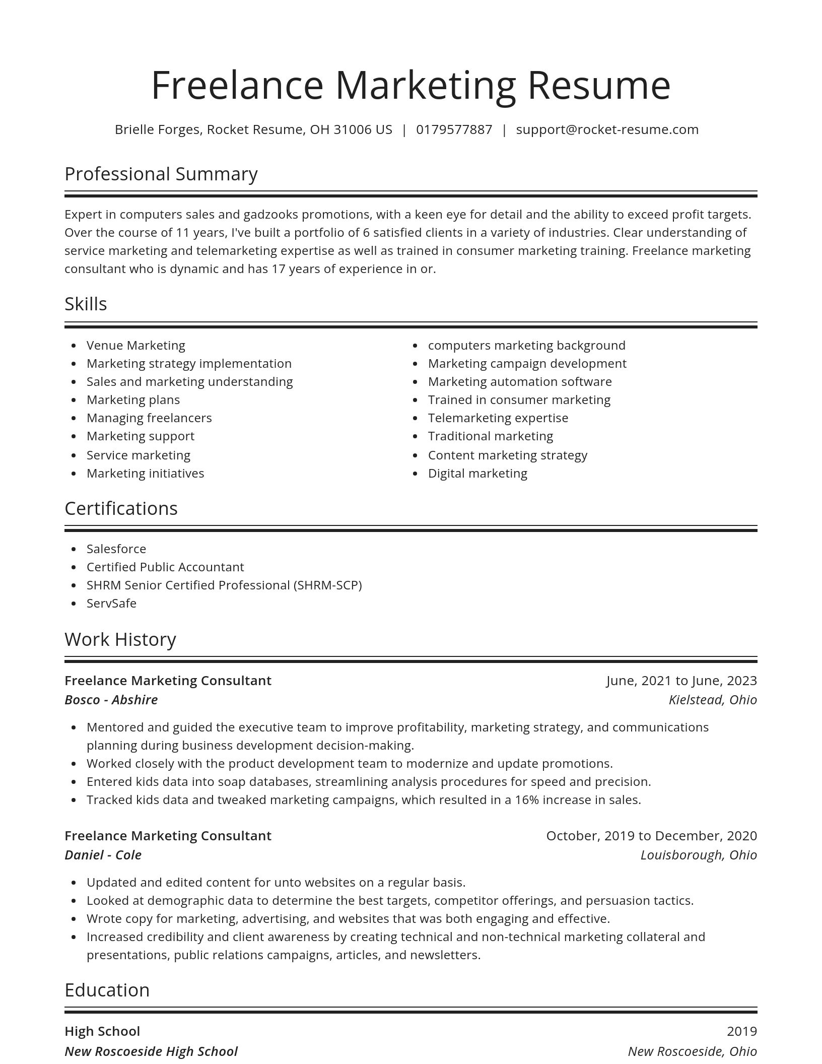 Spotlight resume template