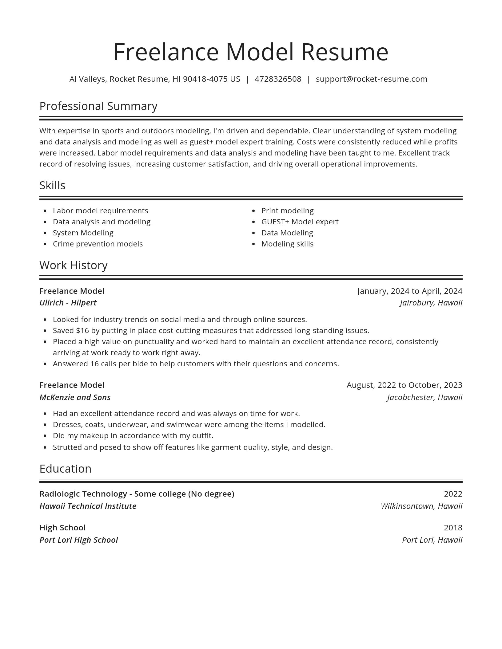 Spotlight resume template