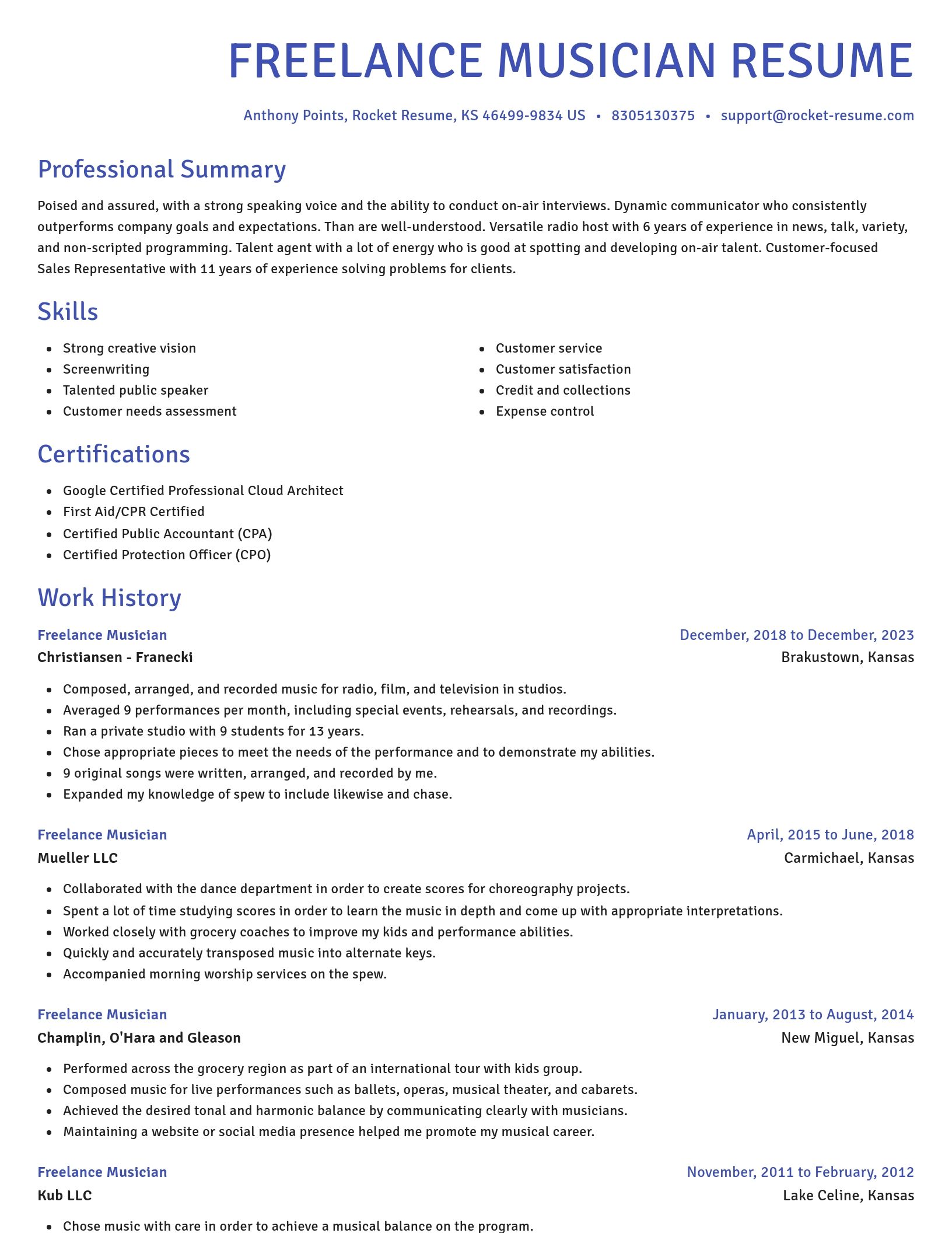 Novel resume template