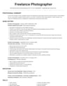Freelance Photographer resume template