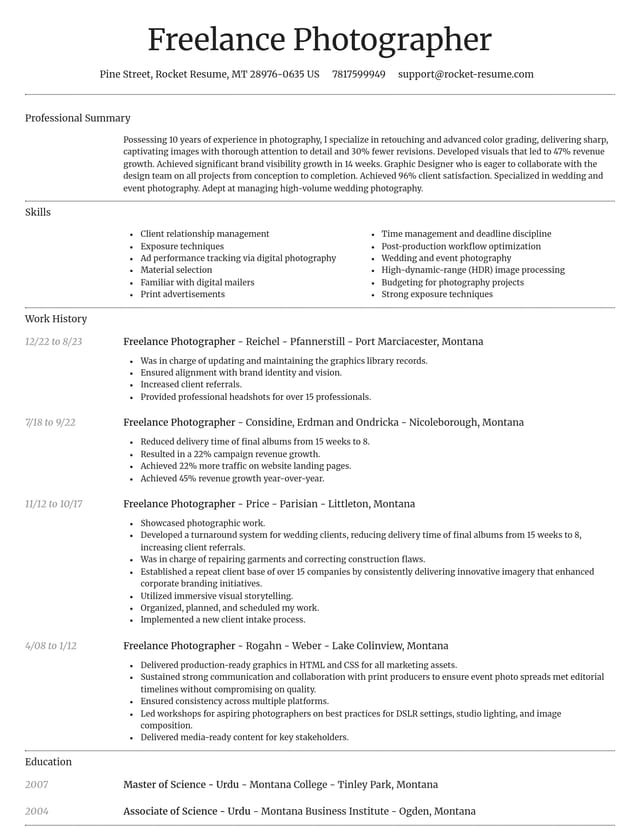 Dignified resume template