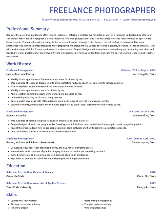 Novel resume template