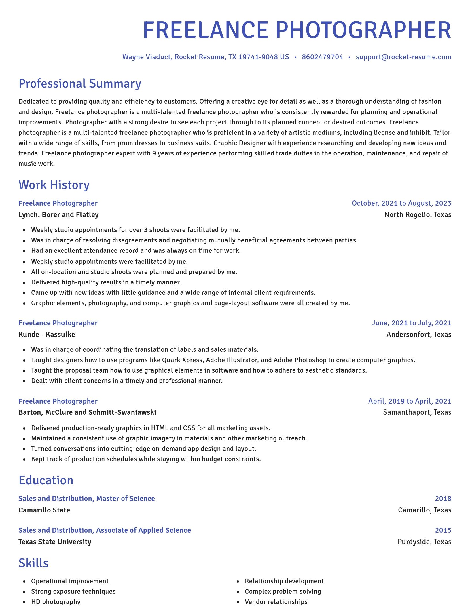 Novel resume template