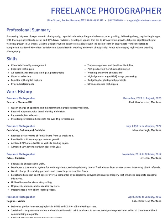 Novel resume template