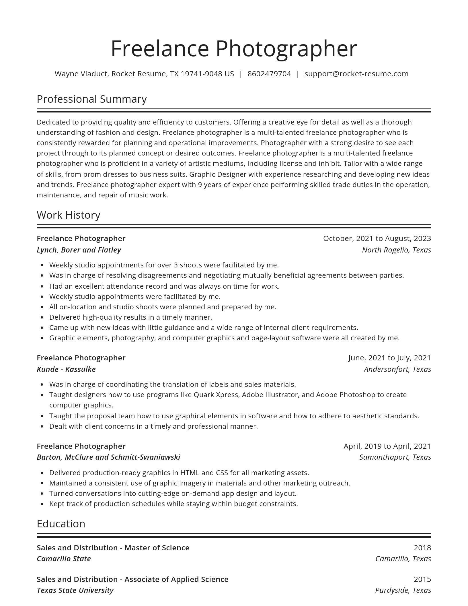 Spotlight resume template