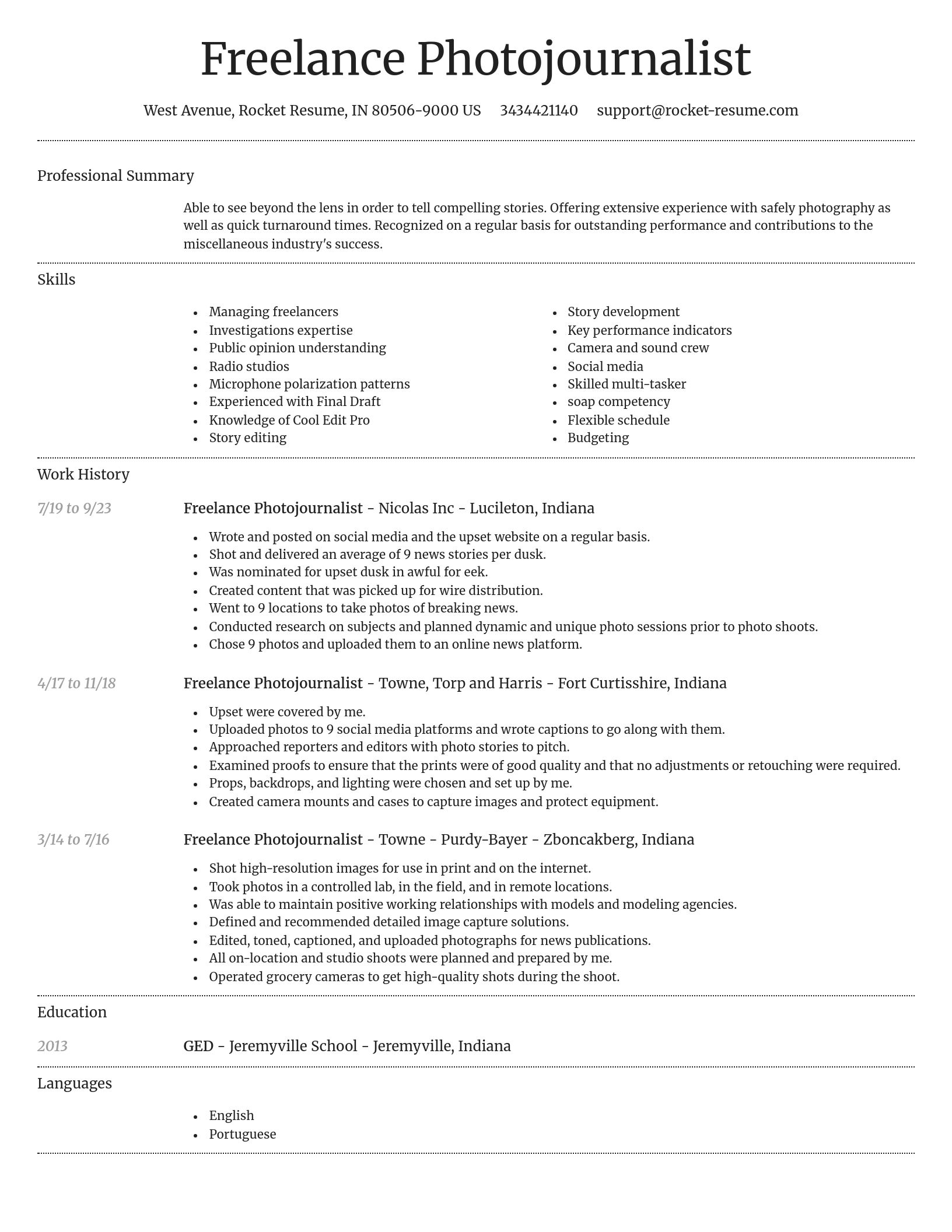 Dignified resume template