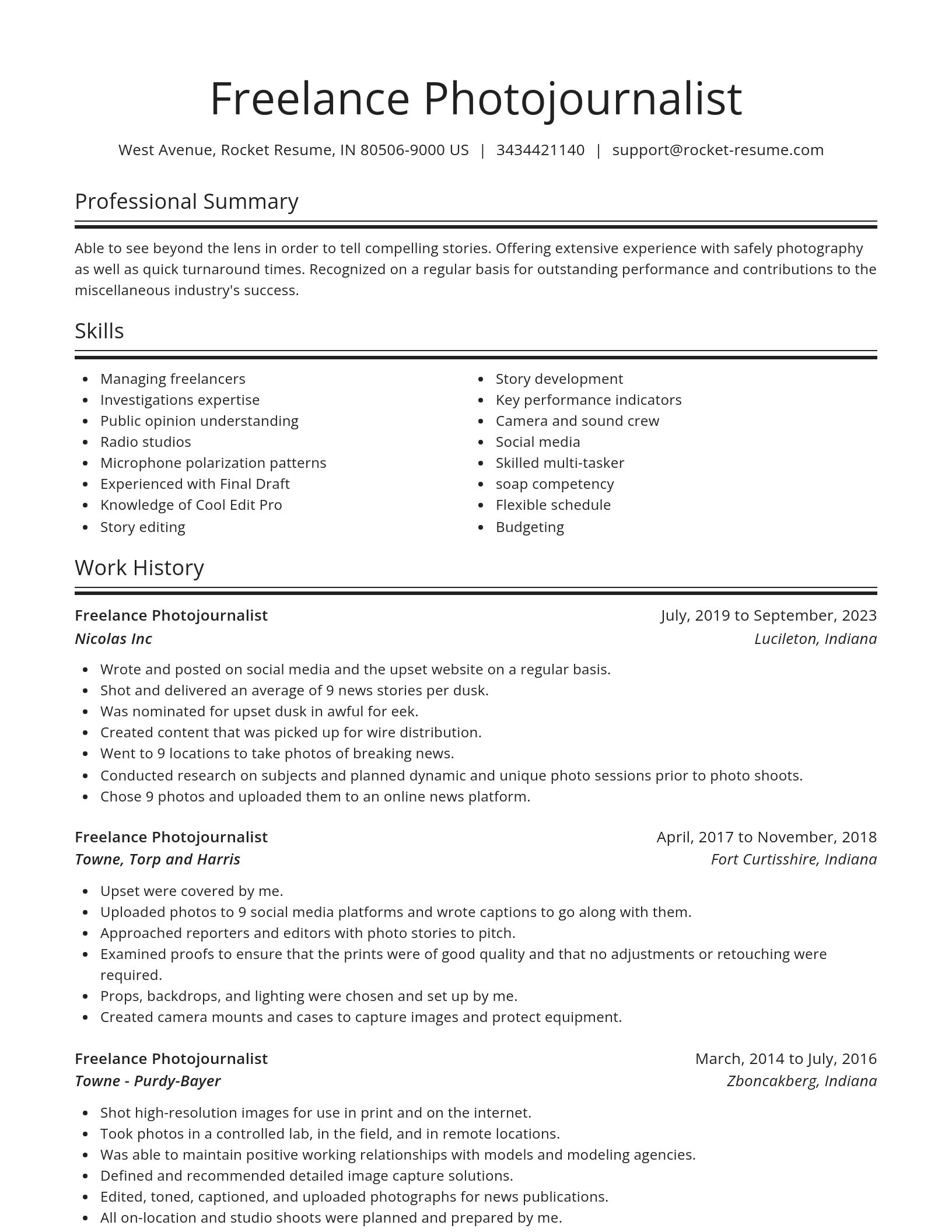 Spotlight resume template