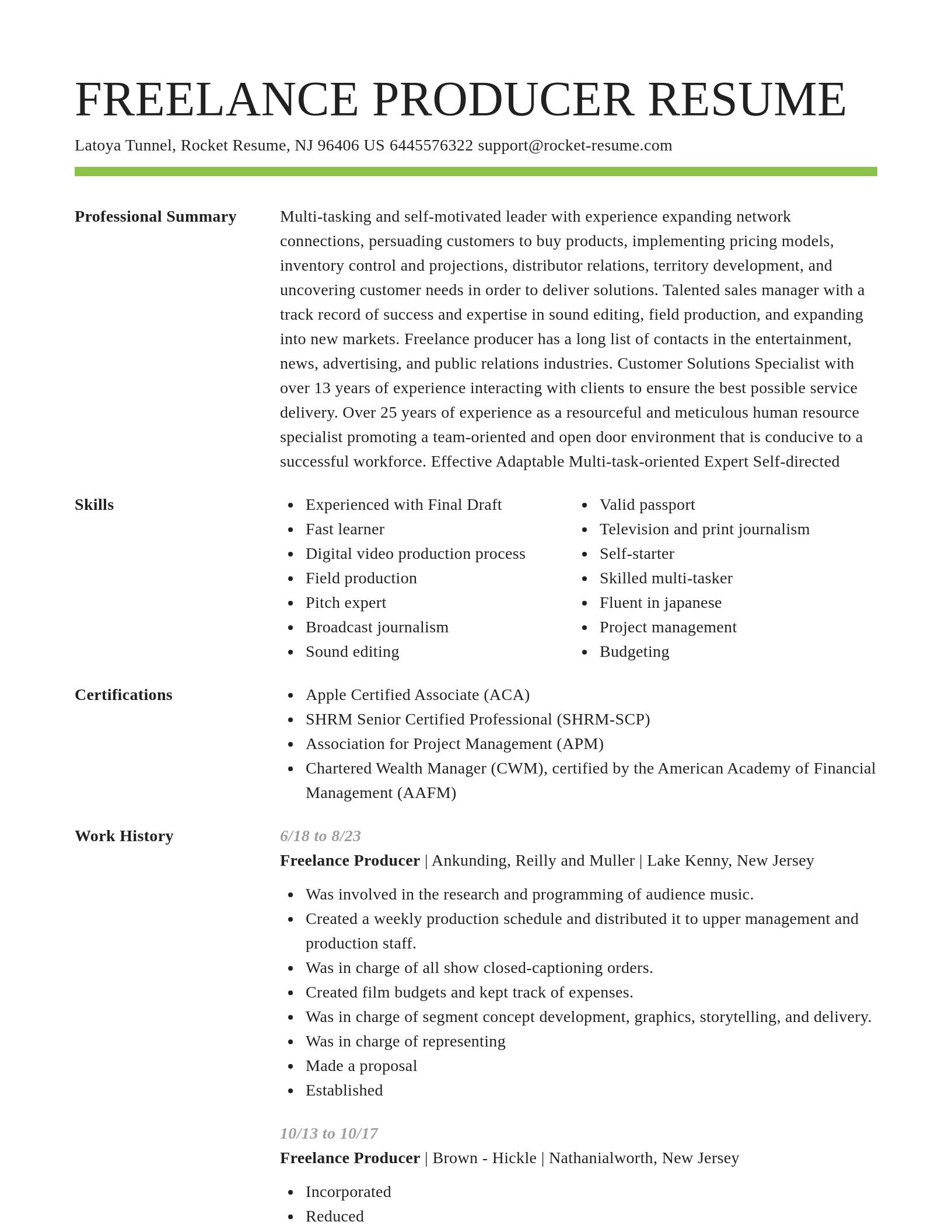 Smart resume template