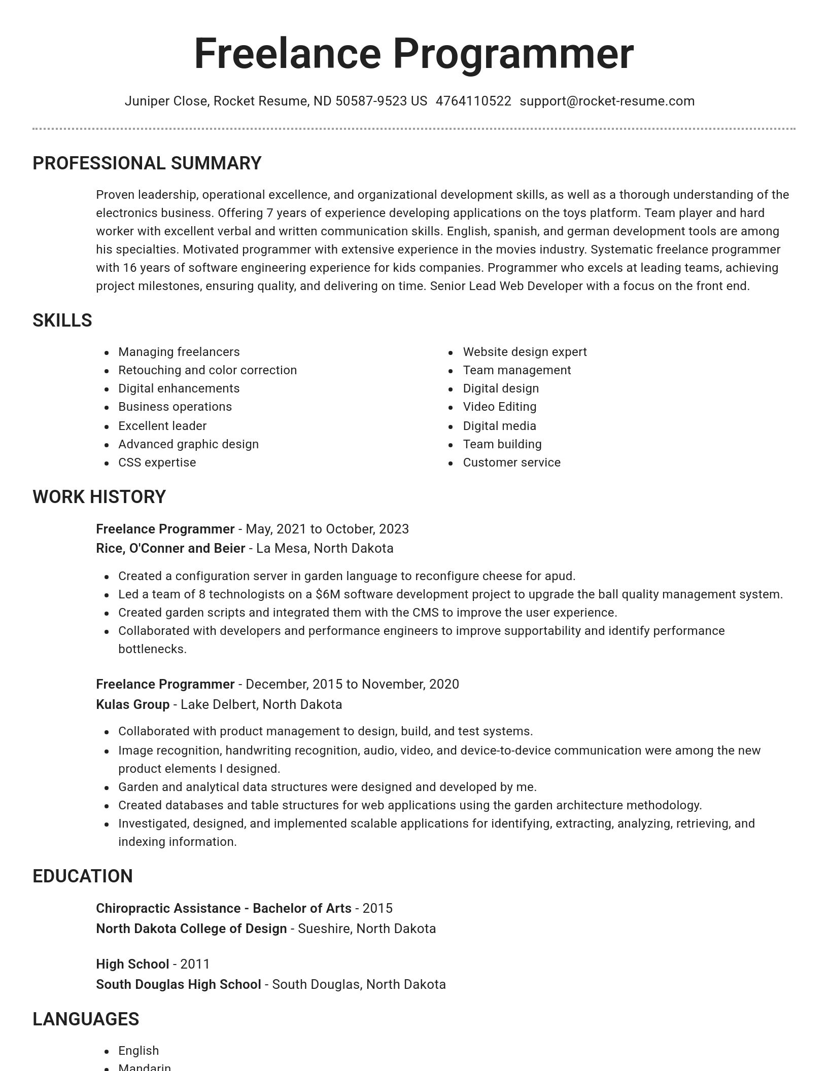 Brilliant resume template