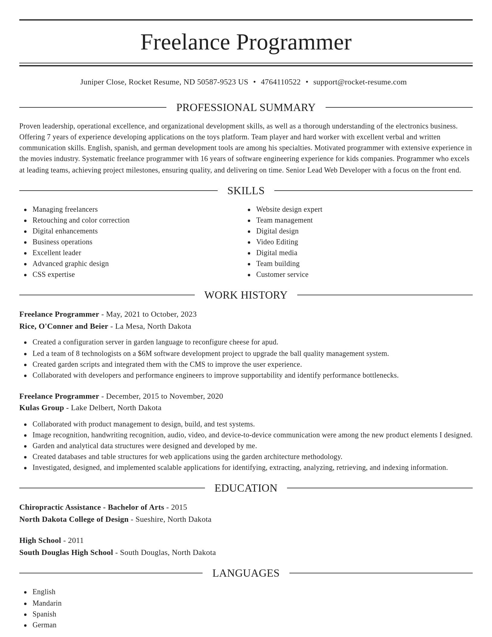 Elegant resume template