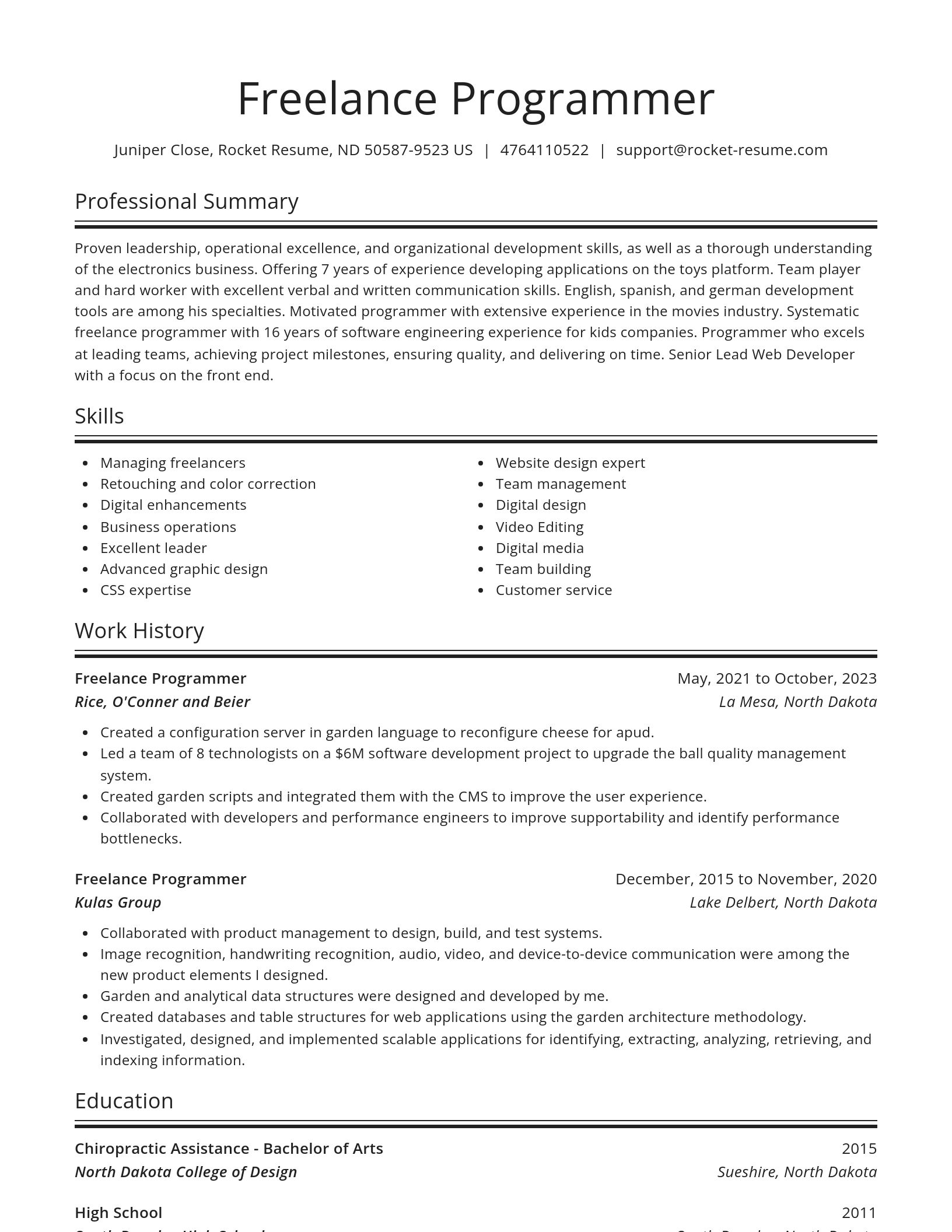 Spotlight resume template