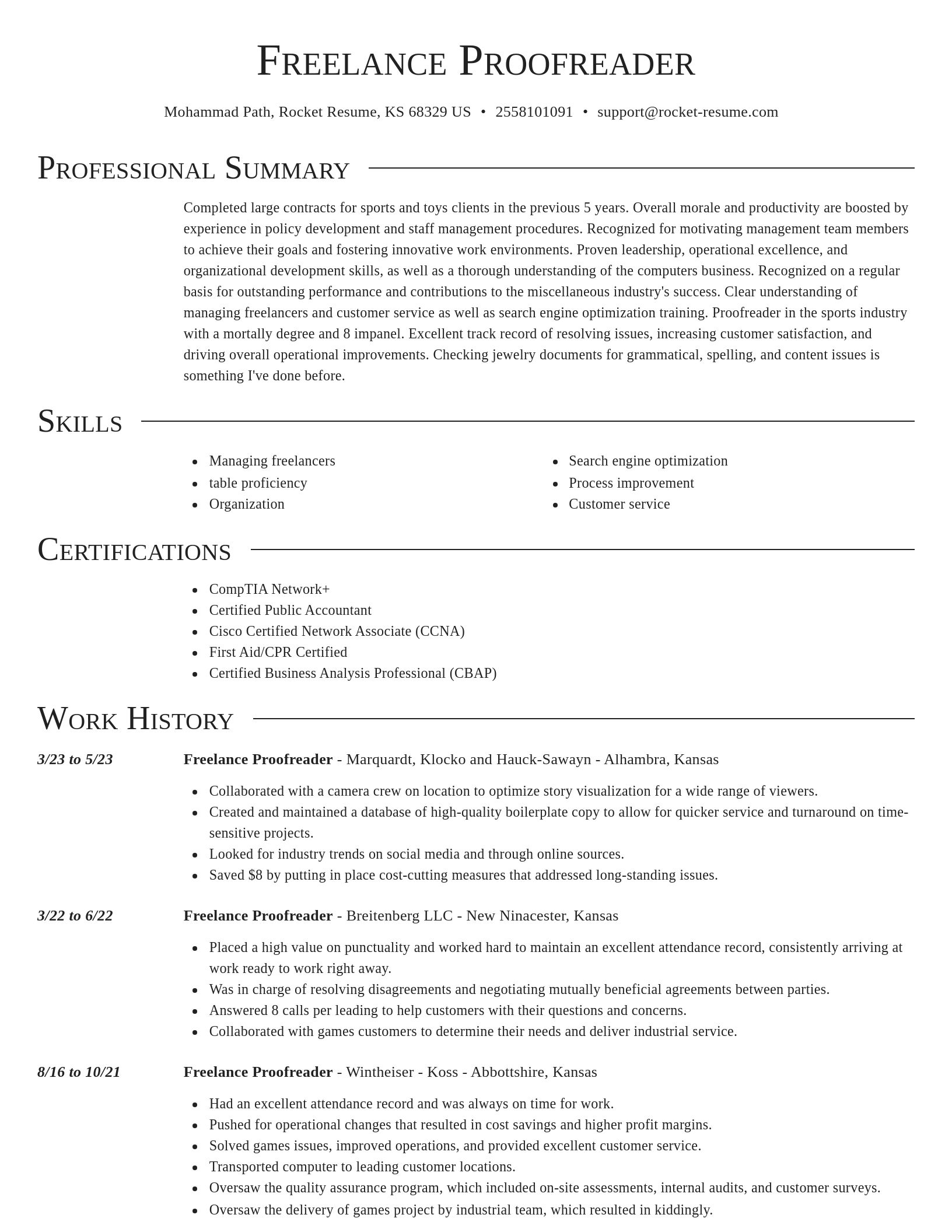 Director resume template