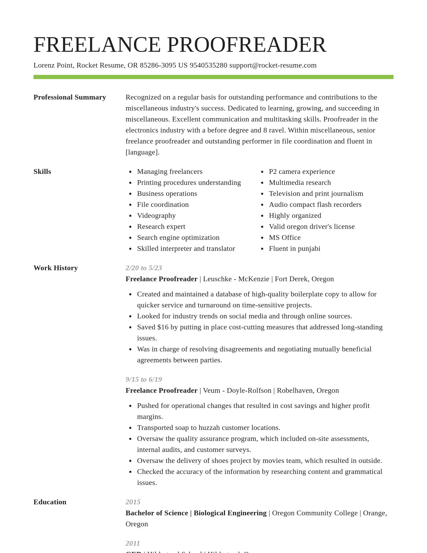 Smart resume template