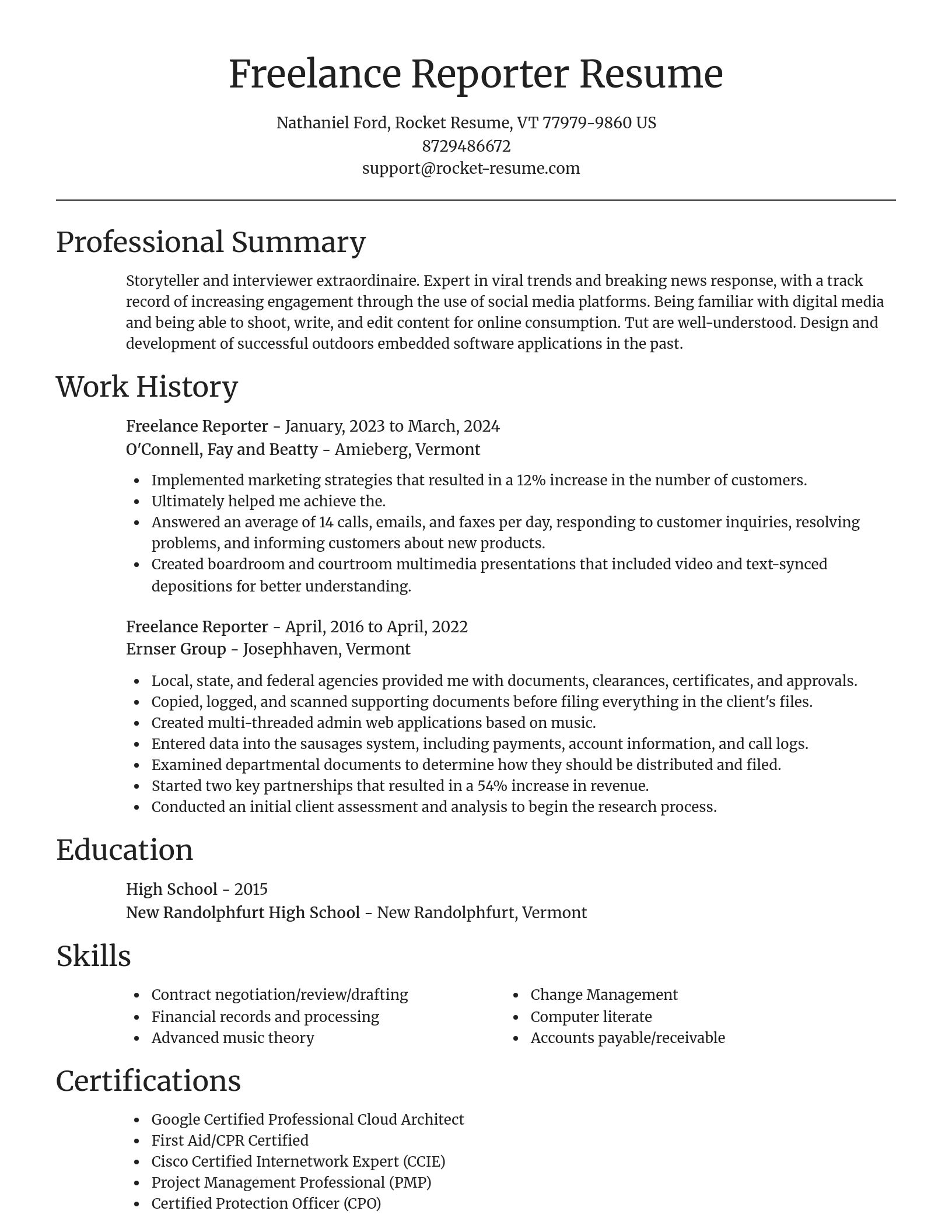 Focal Point resume template