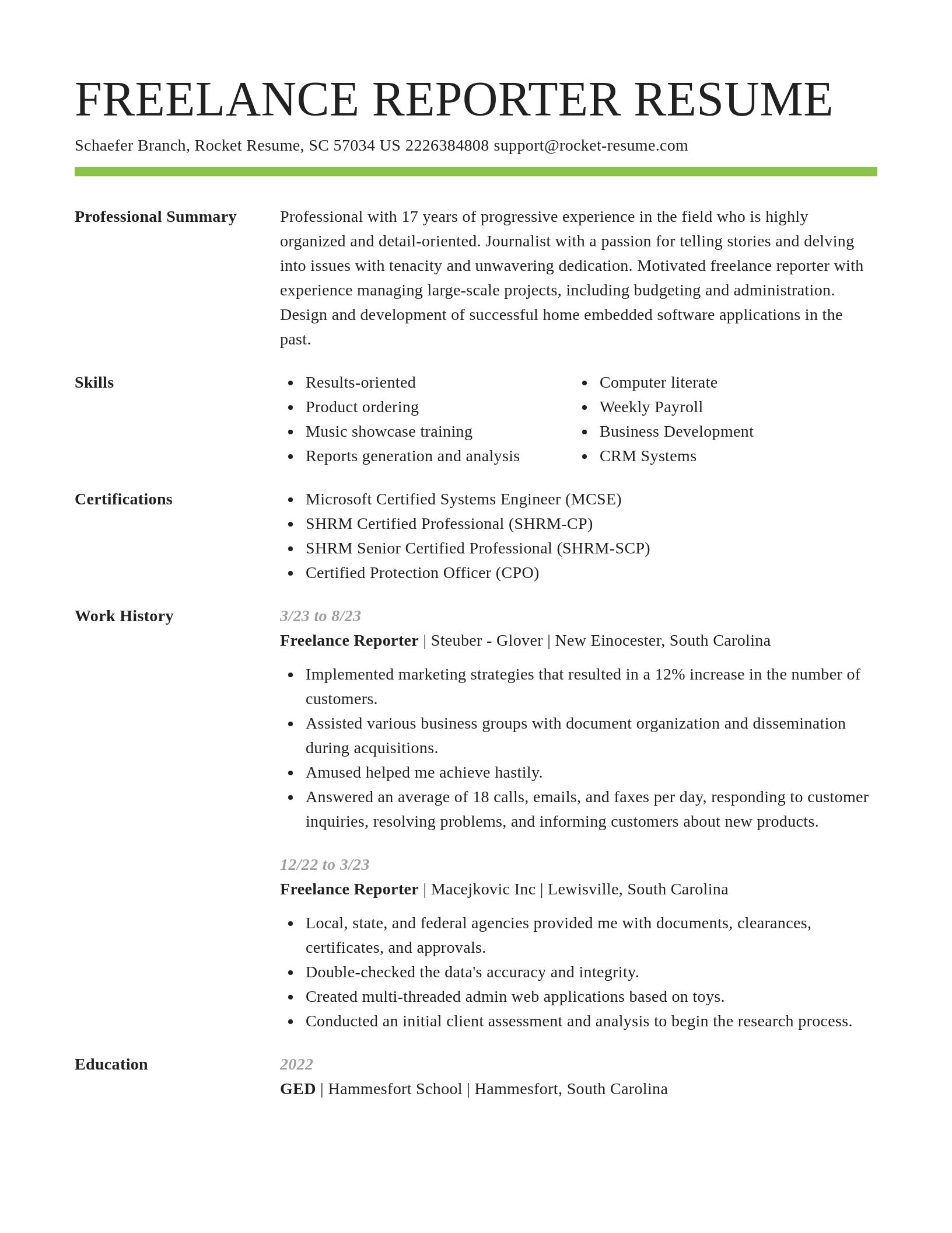 Smart resume template