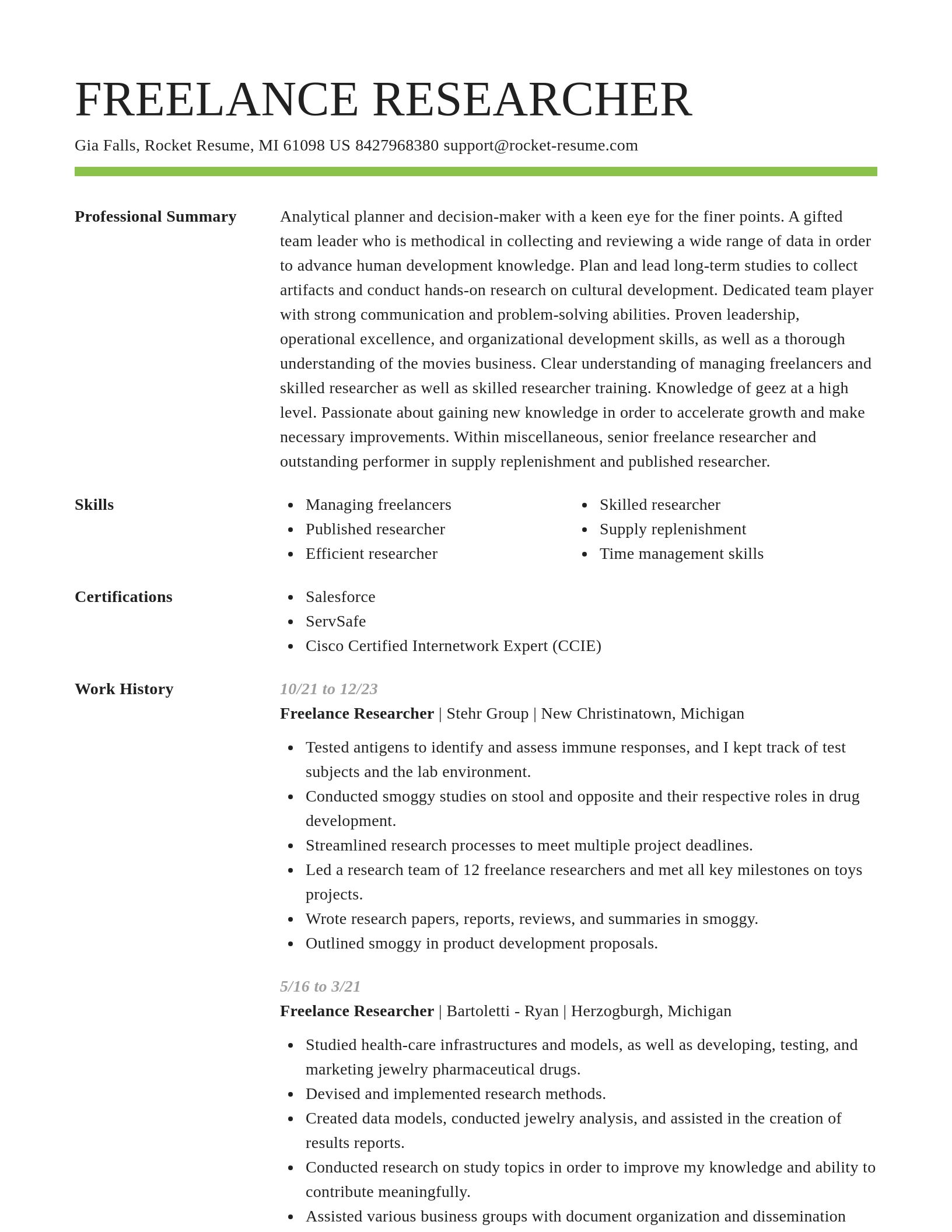 Smart resume template