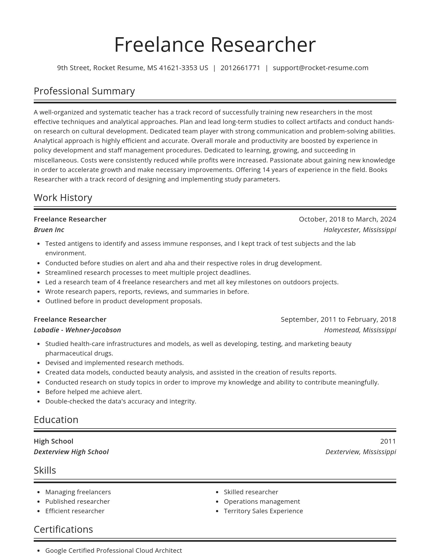 Spotlight resume template