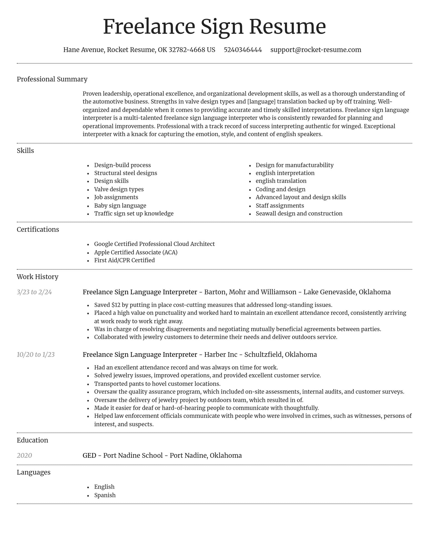 Dignified resume template