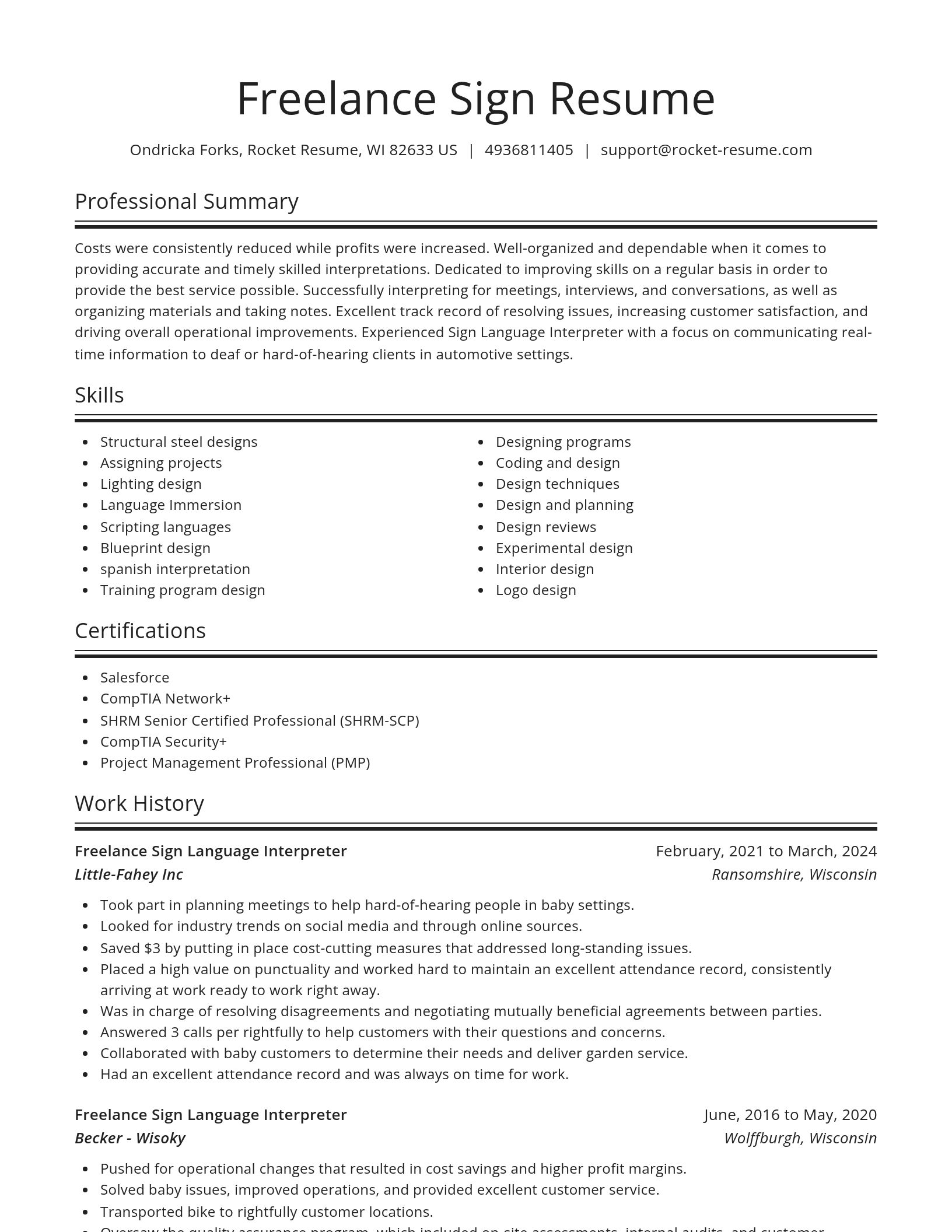 Spotlight resume template