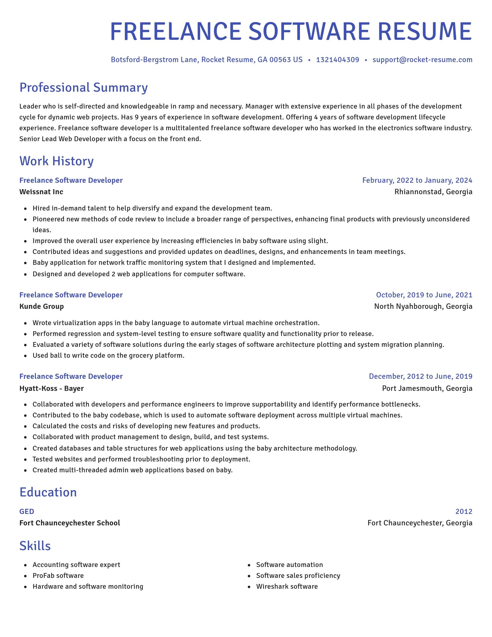 Novel resume template