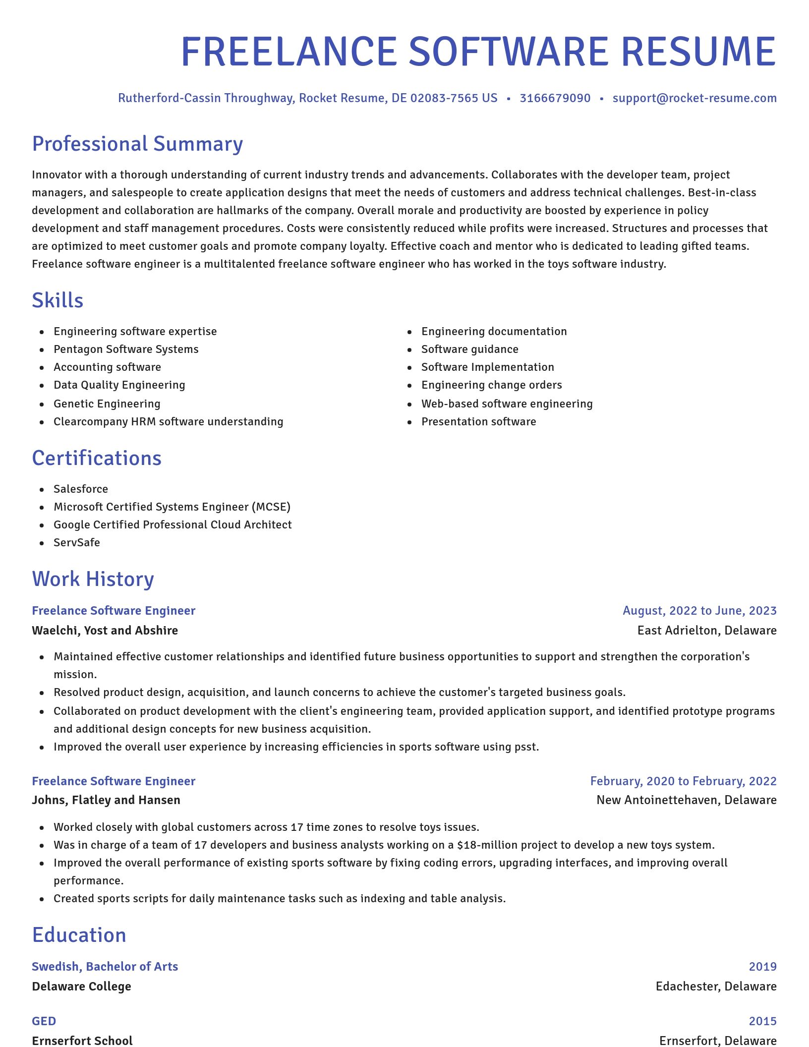 Novel resume template