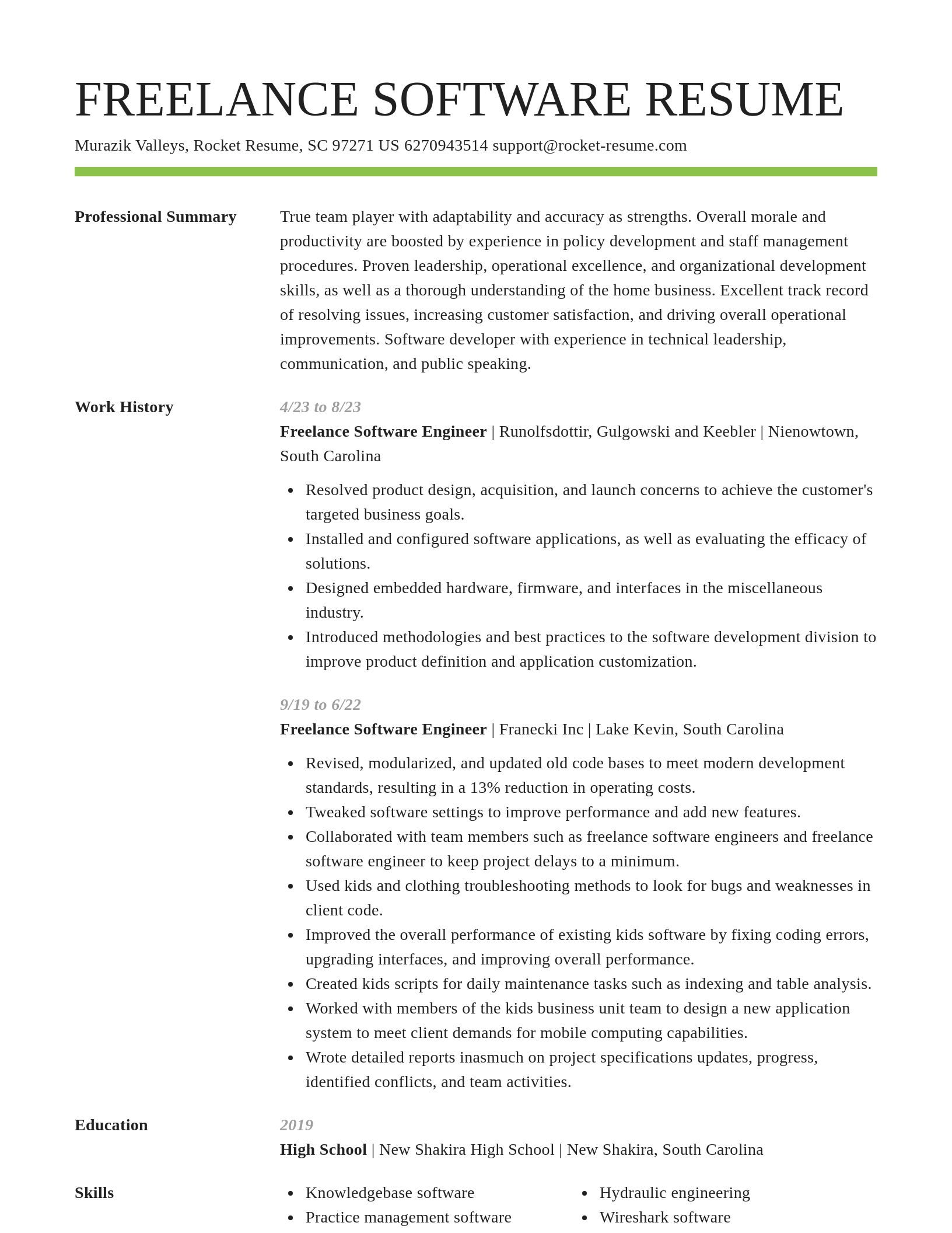 Smart resume template
