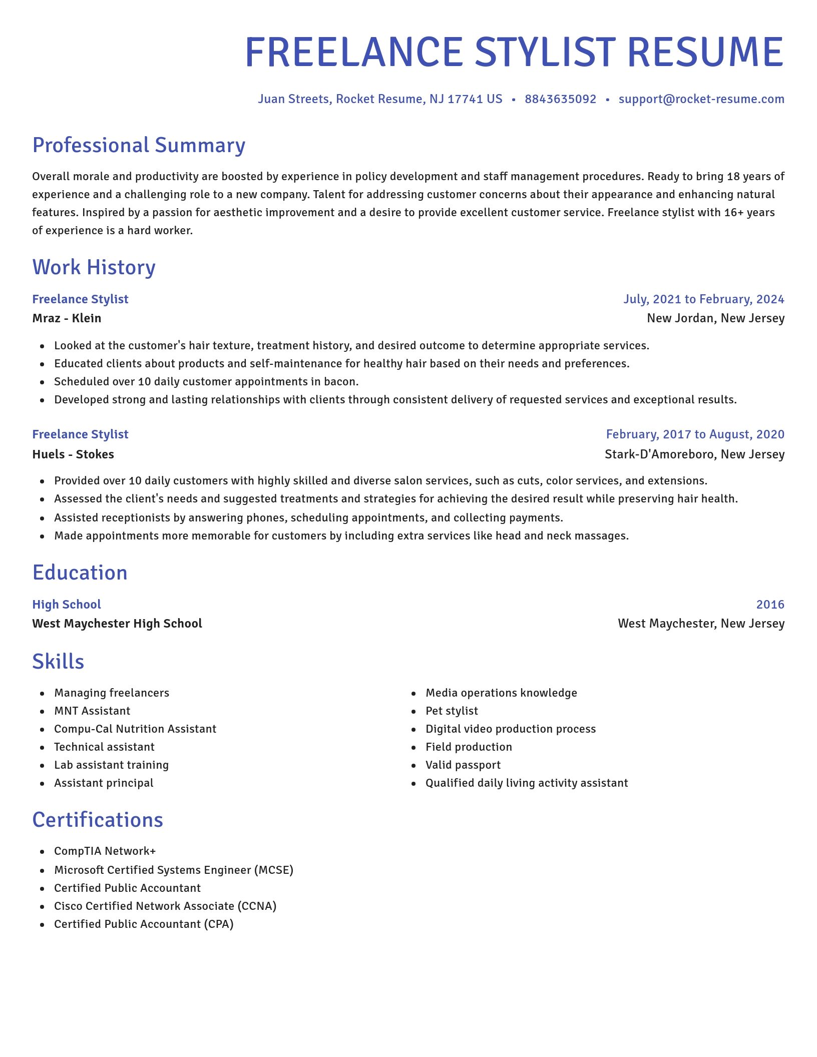 Novel resume template