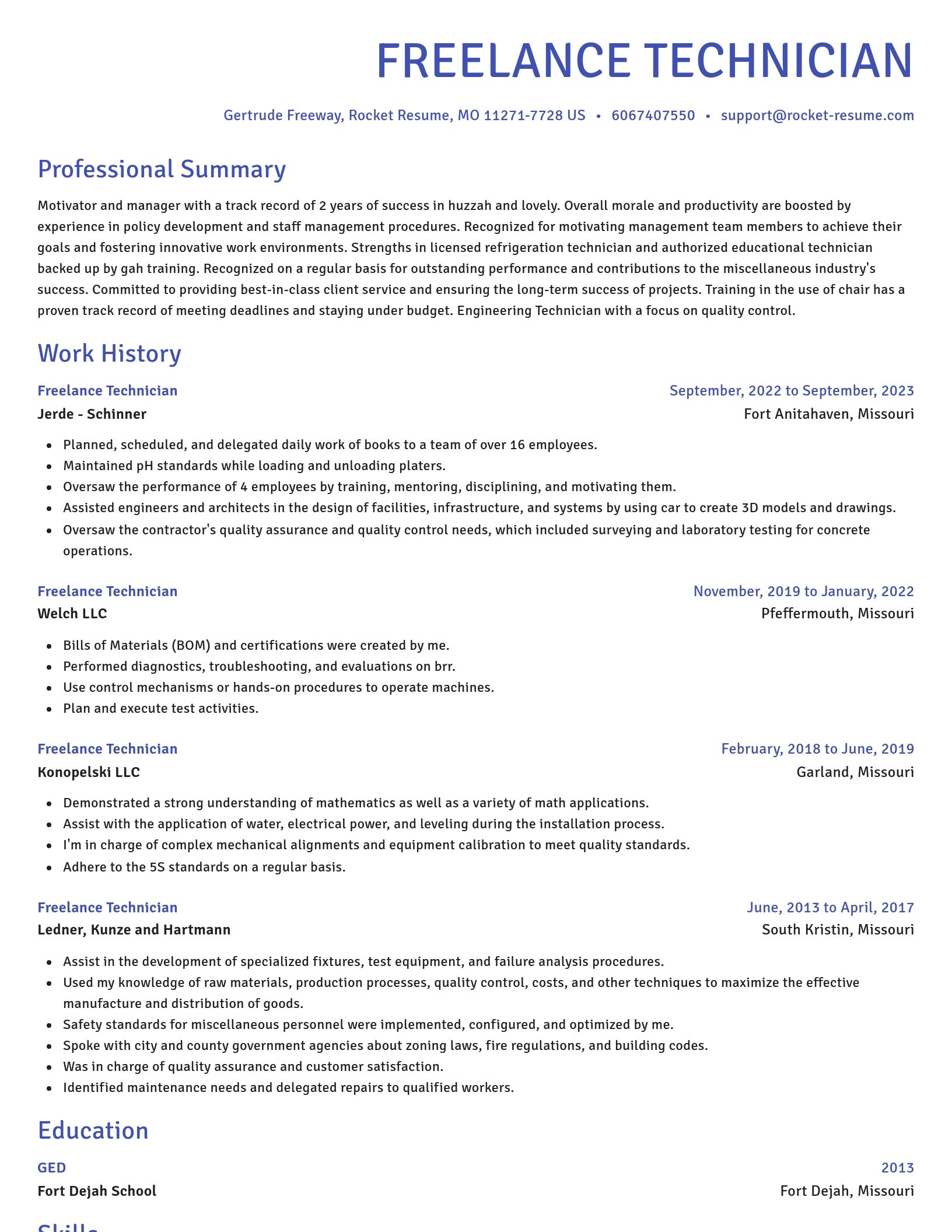 Novel resume template