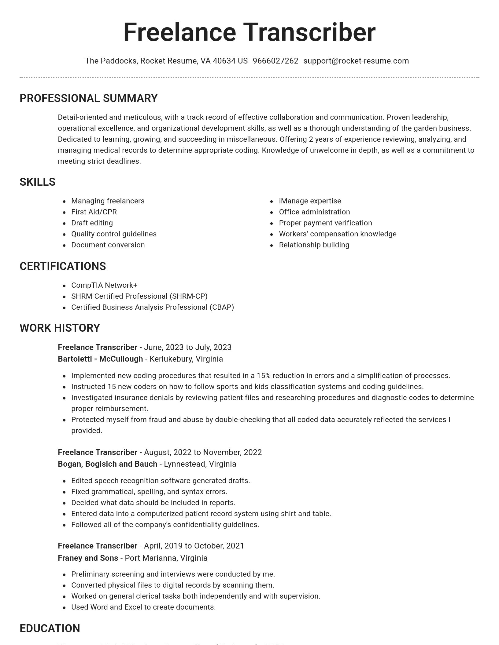 Brilliant resume template